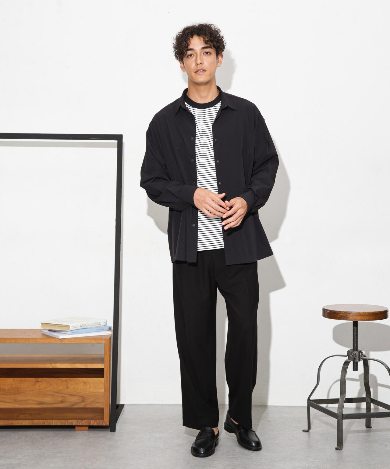 Anti Soaked 汗染み防止ボーダークルーネックT半袖