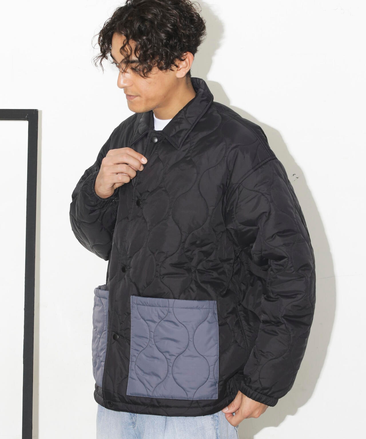 キルトナイロンコーチジャケット