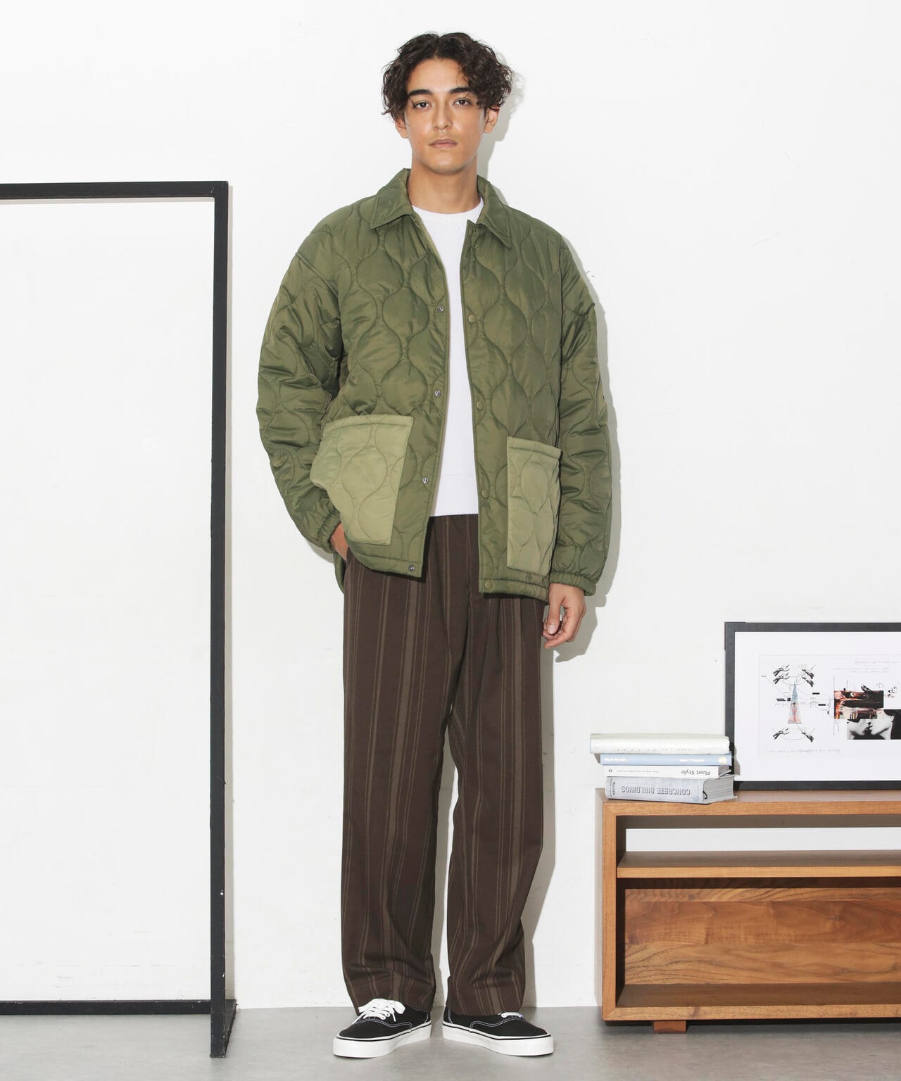 キルトナイロンコーチジャケット