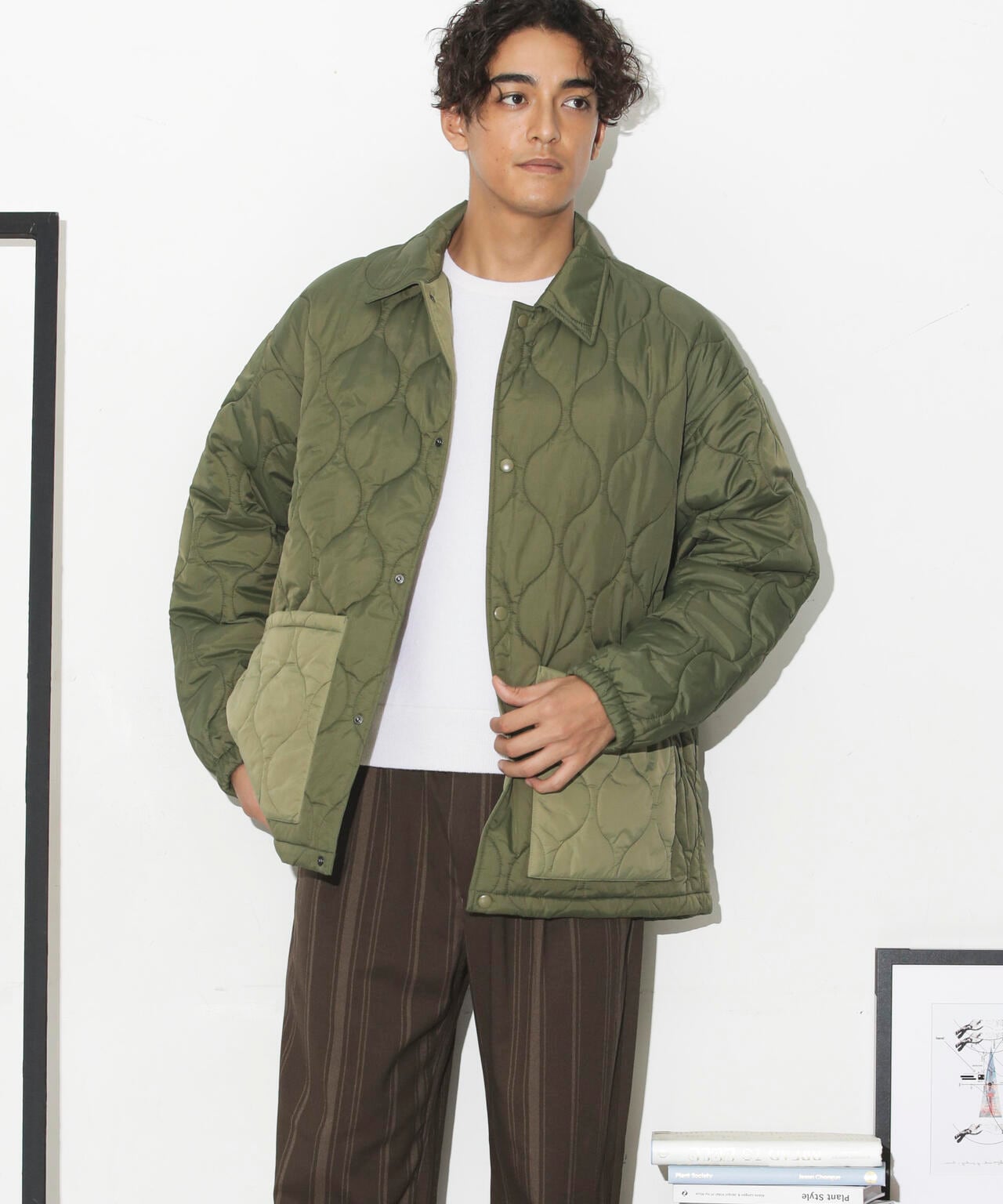 キルトナイロンコーチジャケット