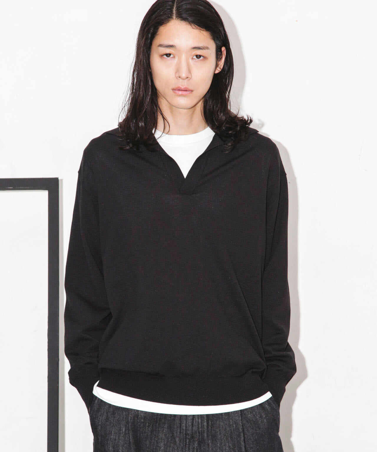 「ESSENTIAL LINE」天竺スキッパーポロ