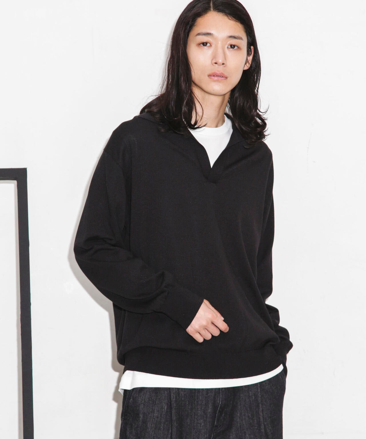 「ESSENTIAL LINE」天竺スキッパーポロ