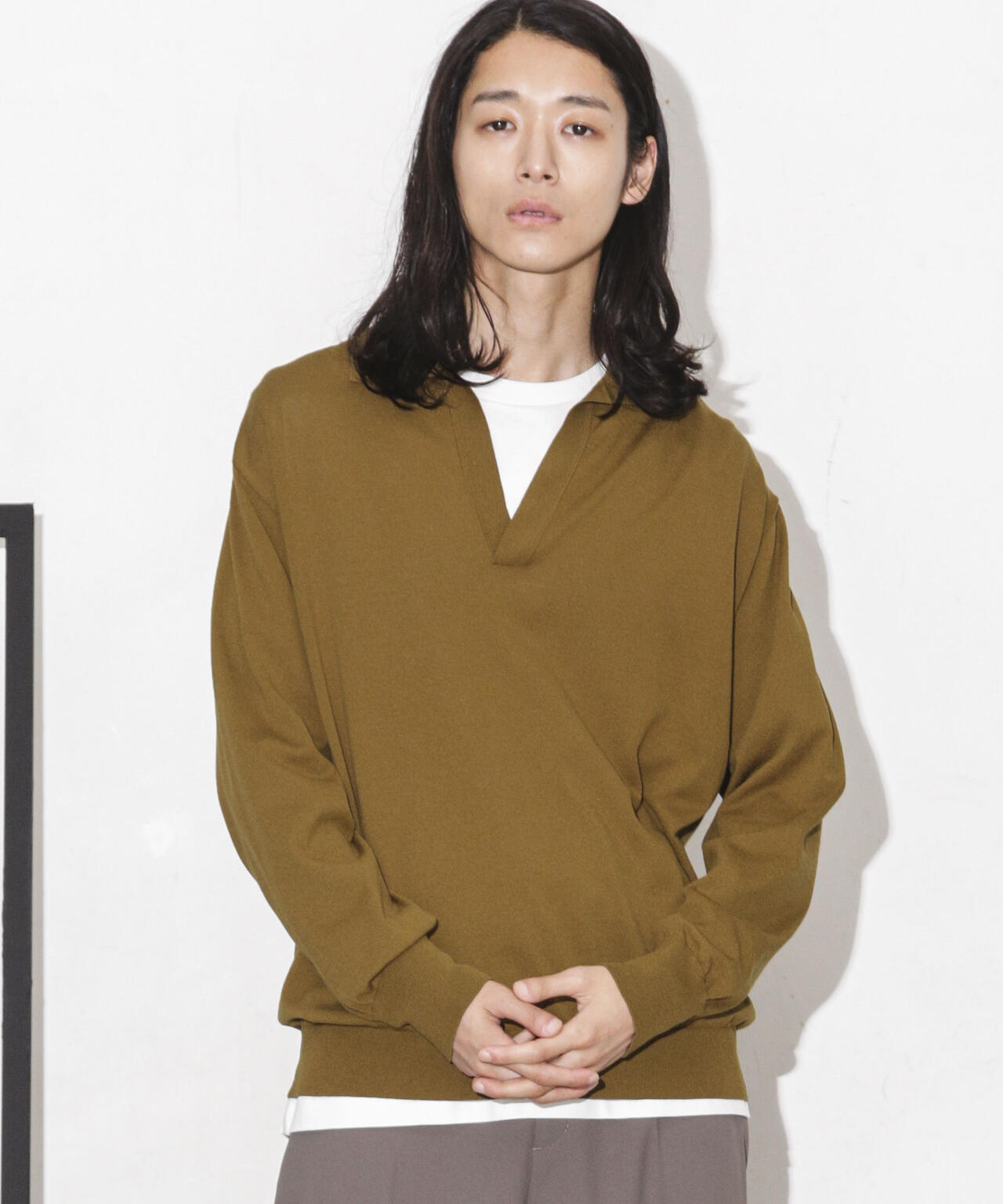 「ESSENTIAL LINE」天竺スキッパーポロ