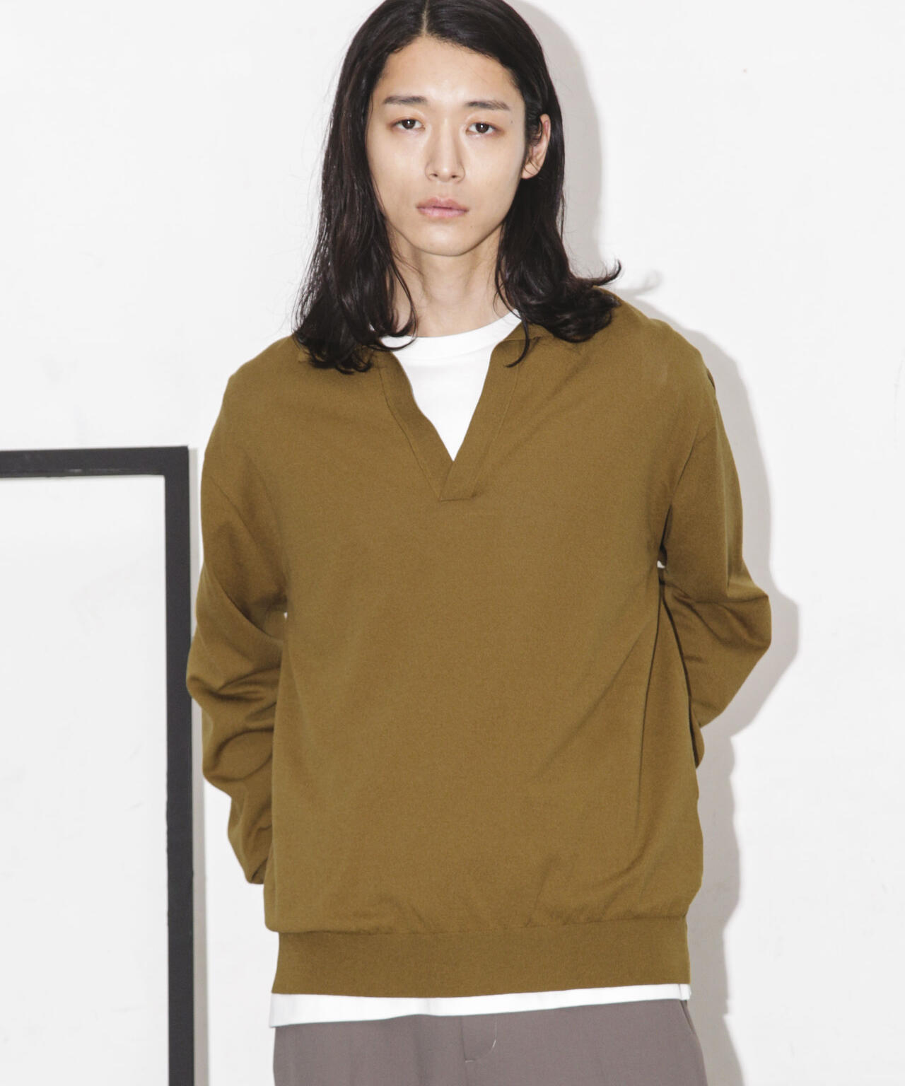 「ESSENTIAL LINE」天竺スキッパーポロ