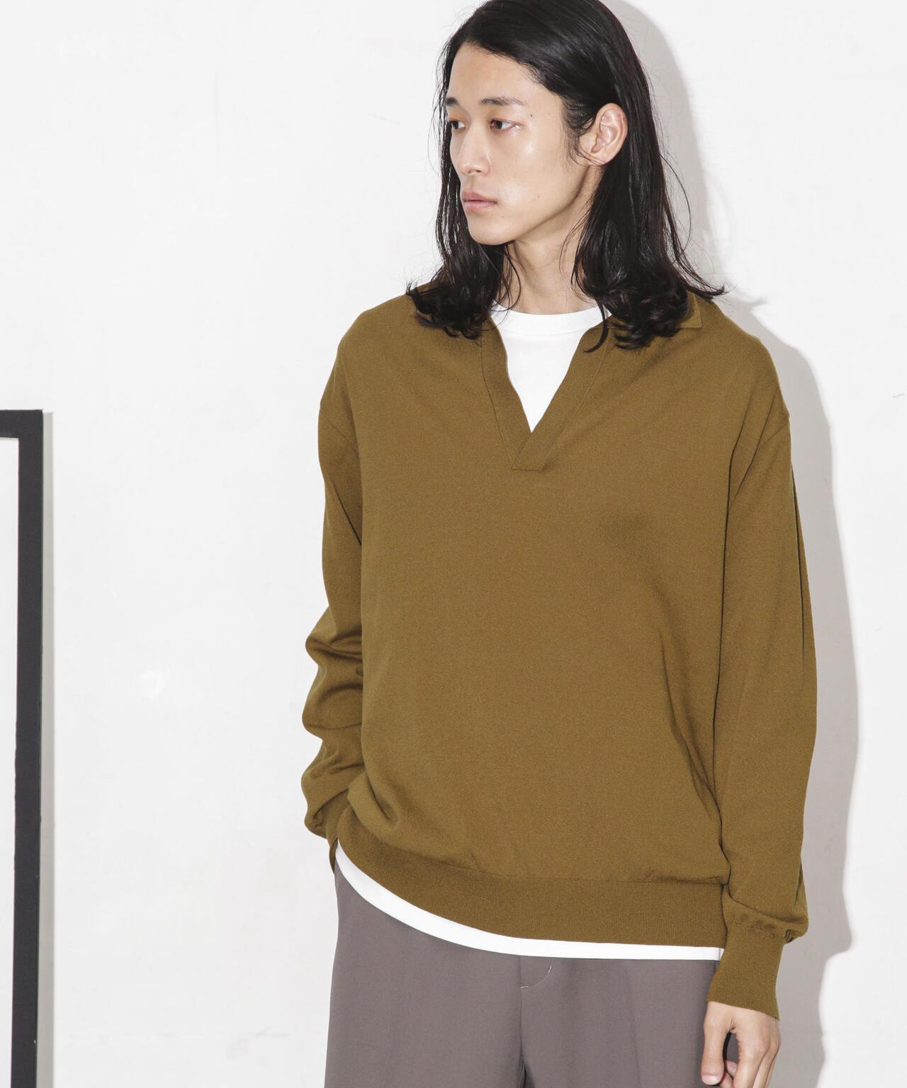 「ESSENTIAL LINE」天竺スキッパーポロ