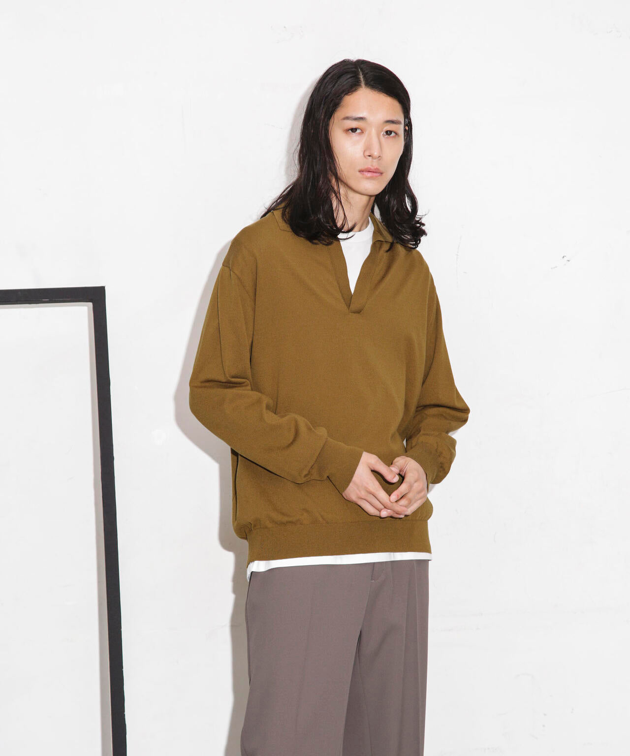 「ESSENTIAL LINE」天竺スキッパーポロ
