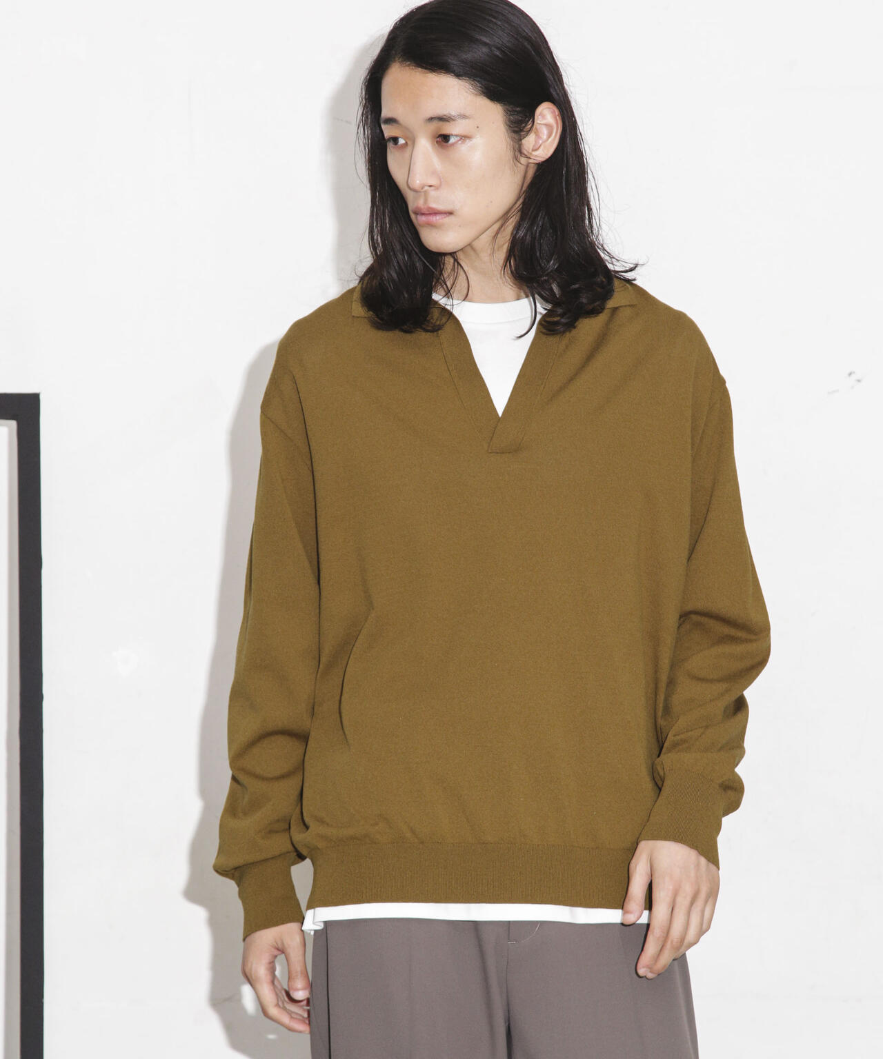「ESSENTIAL LINE」天竺スキッパーポロ