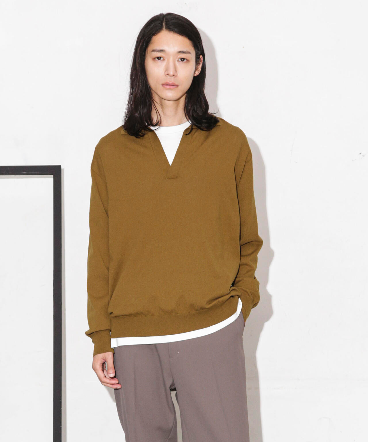 「ESSENTIAL LINE」天竺スキッパーポロ