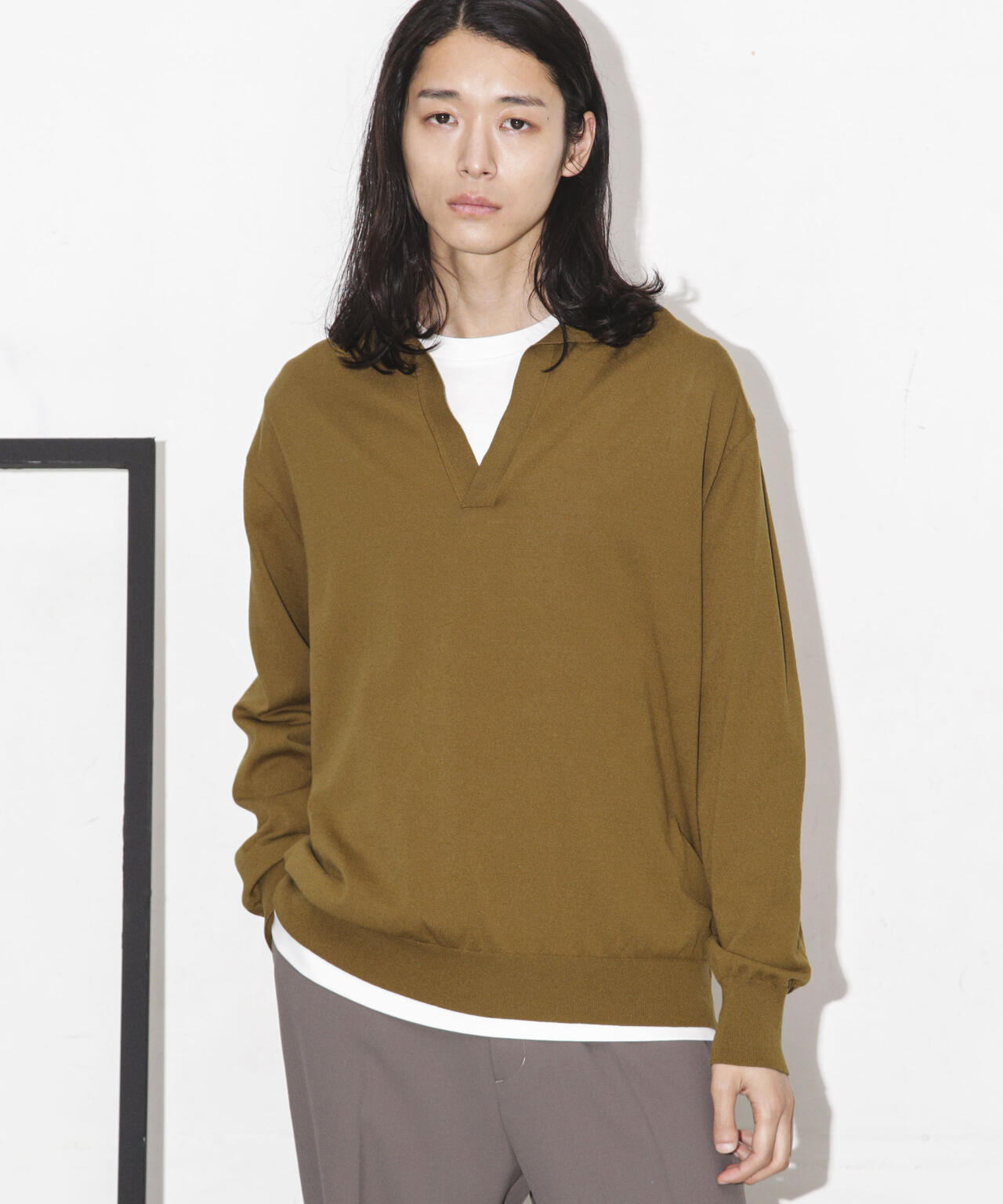 「ESSENTIAL LINE」天竺スキッパーポロ