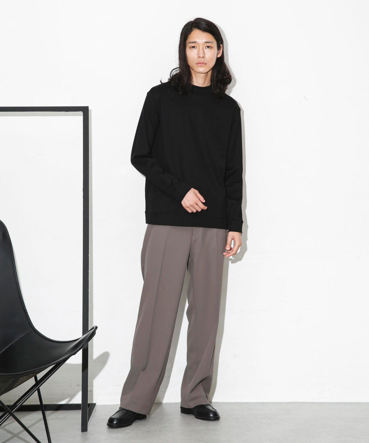 「FORMAL JERSEY」モックネックカットソー長袖