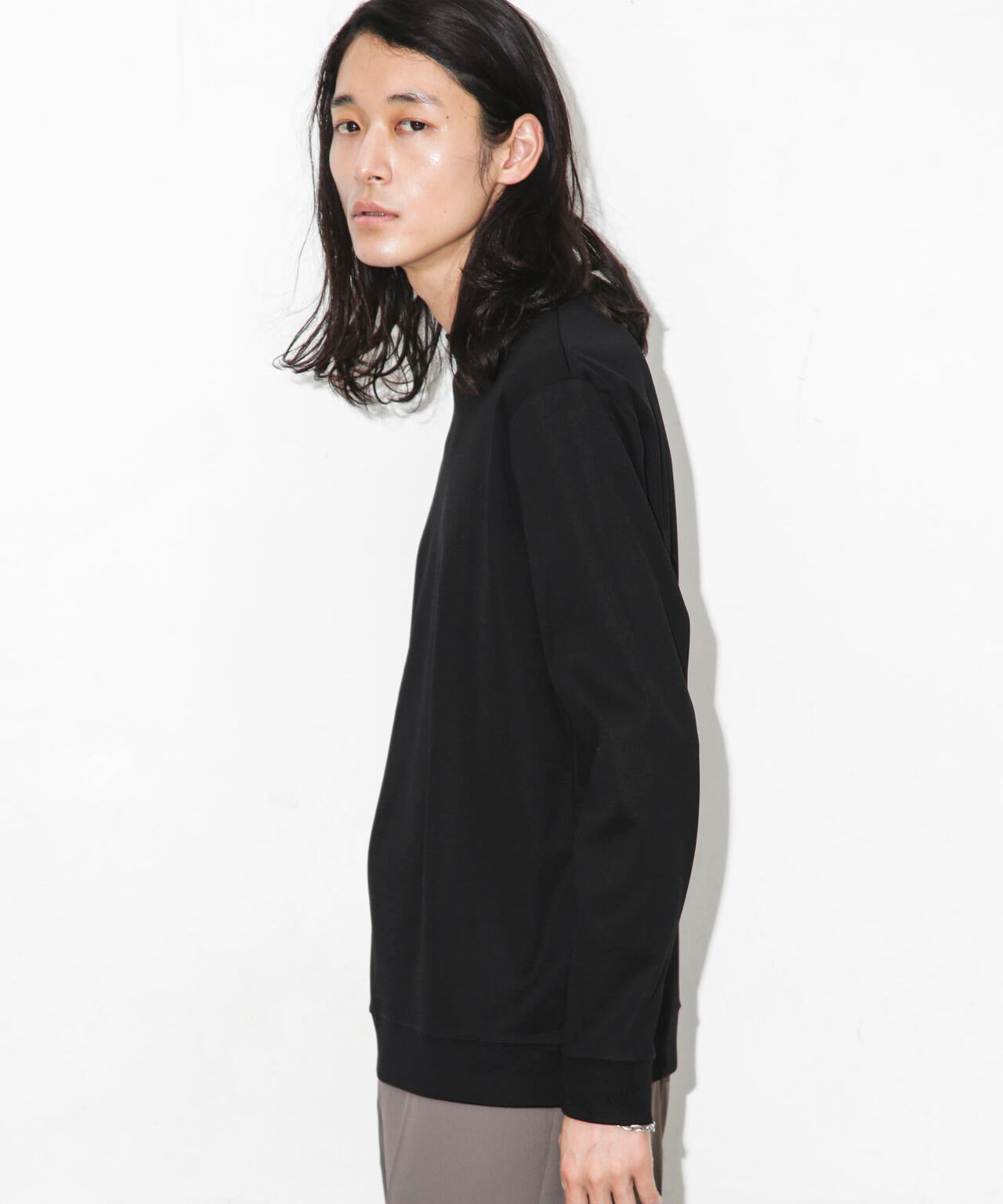 「FORMAL JERSEY」モックネックカットソー長袖