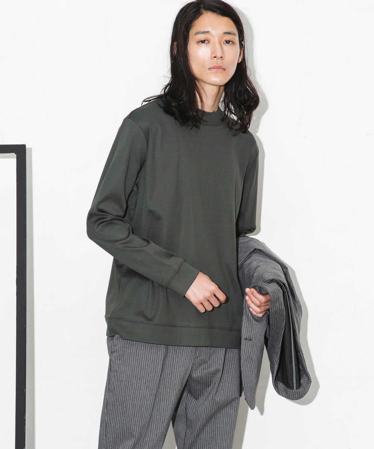 「FORMAL JERSEY」モックネックカットソー長袖
