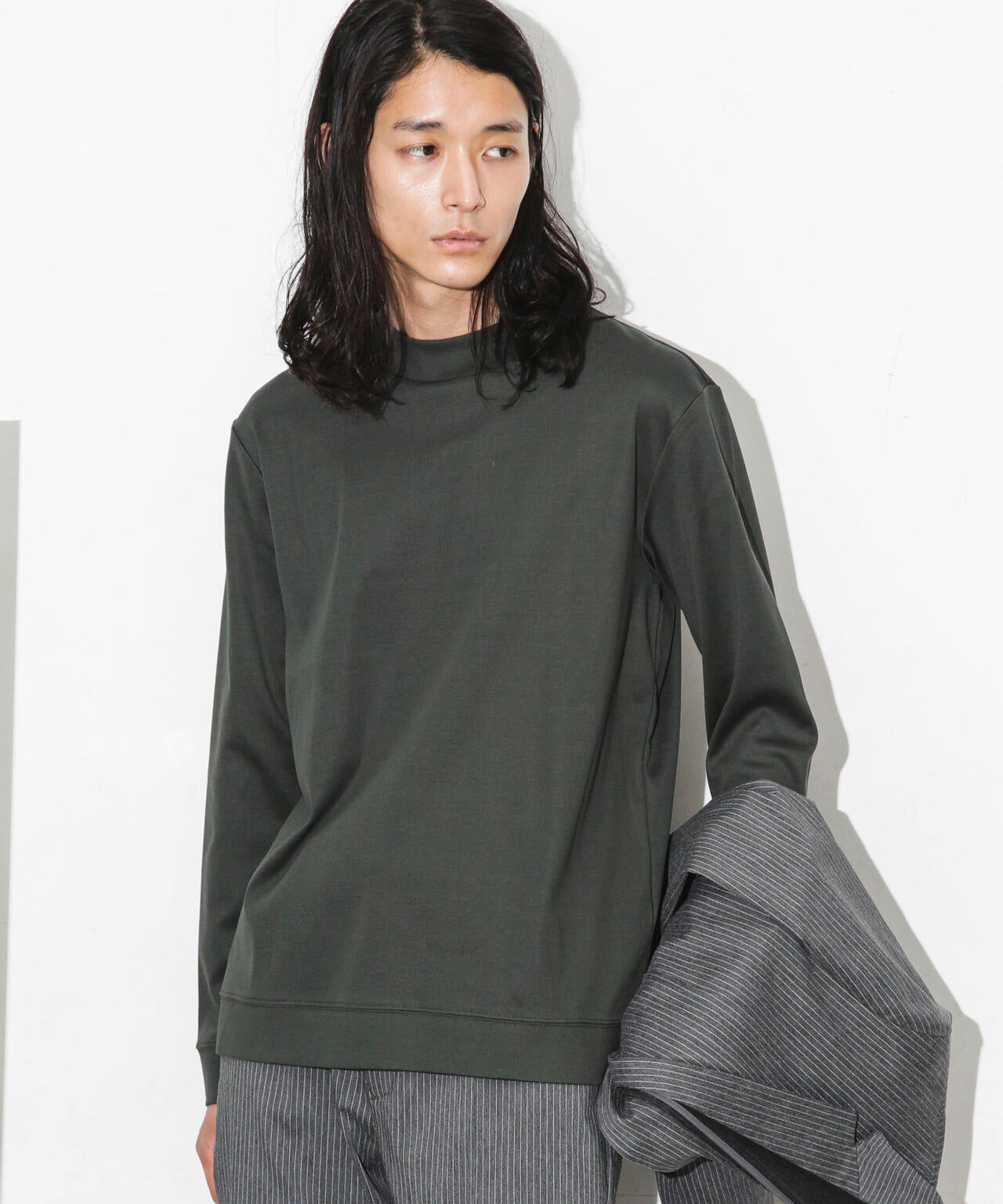 「FORMAL JERSEY」モックネックカットソー長袖