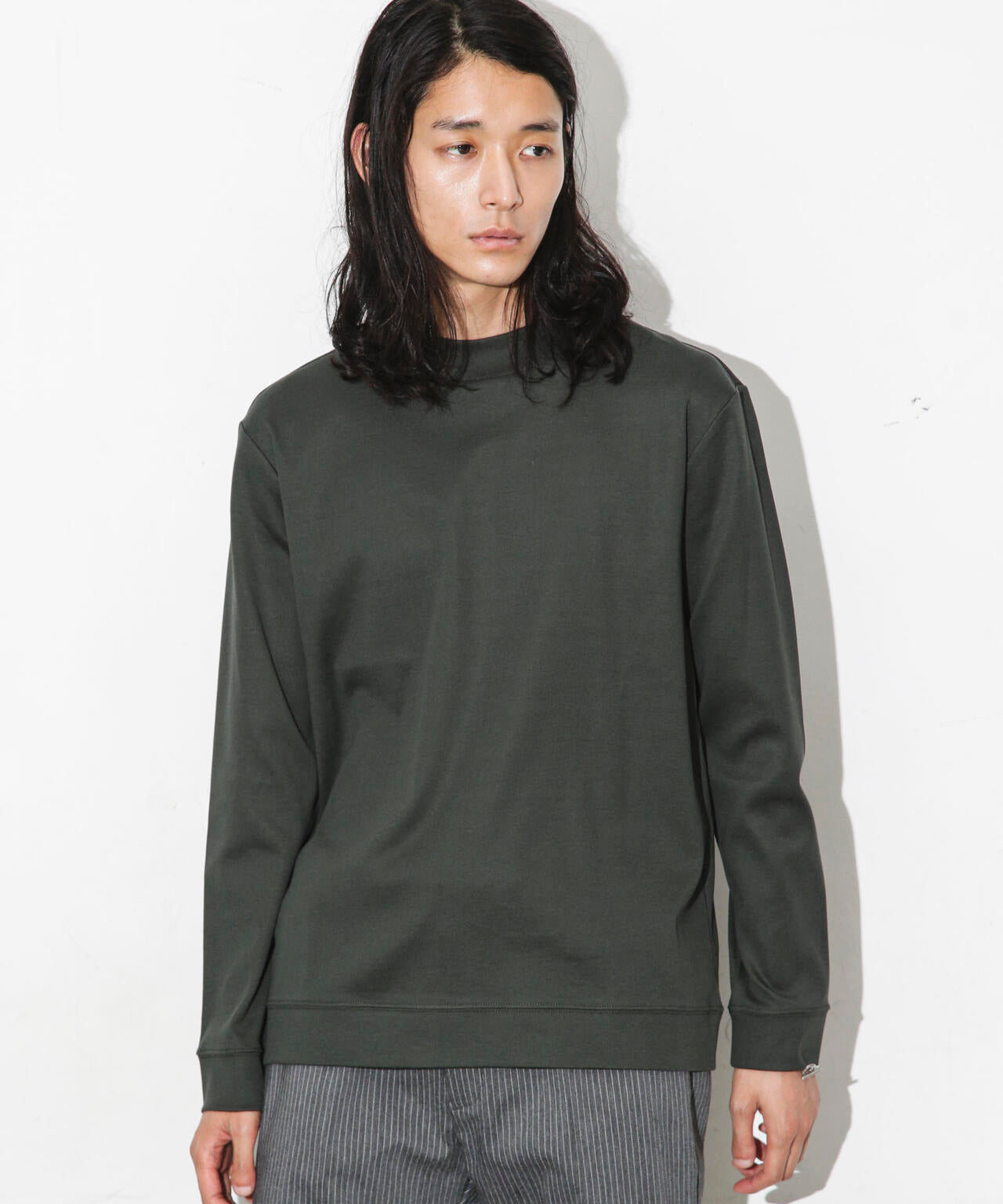 「FORMAL JERSEY」モックネックカットソー長袖