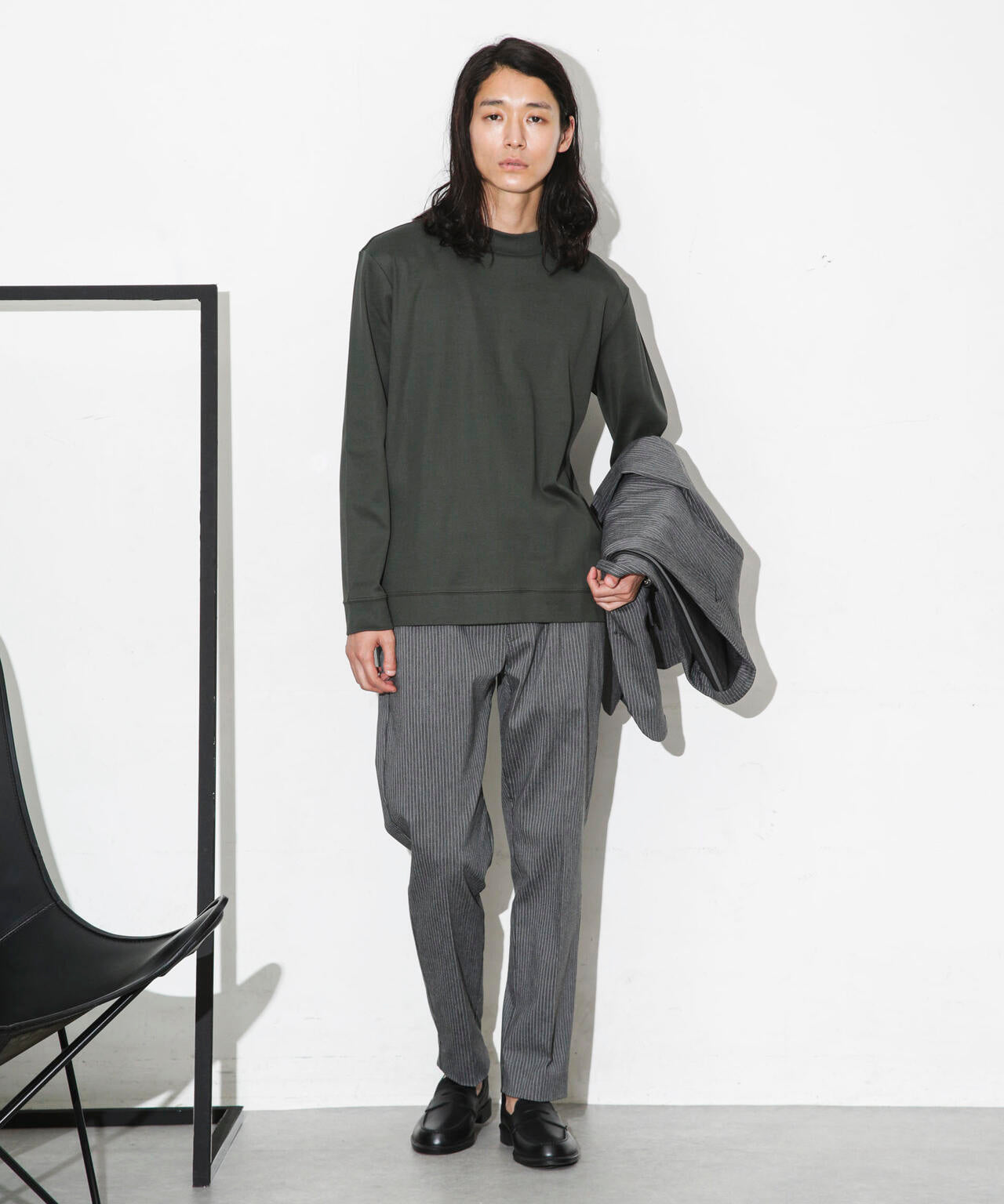 「FORMAL JERSEY」モックネックカットソー長袖