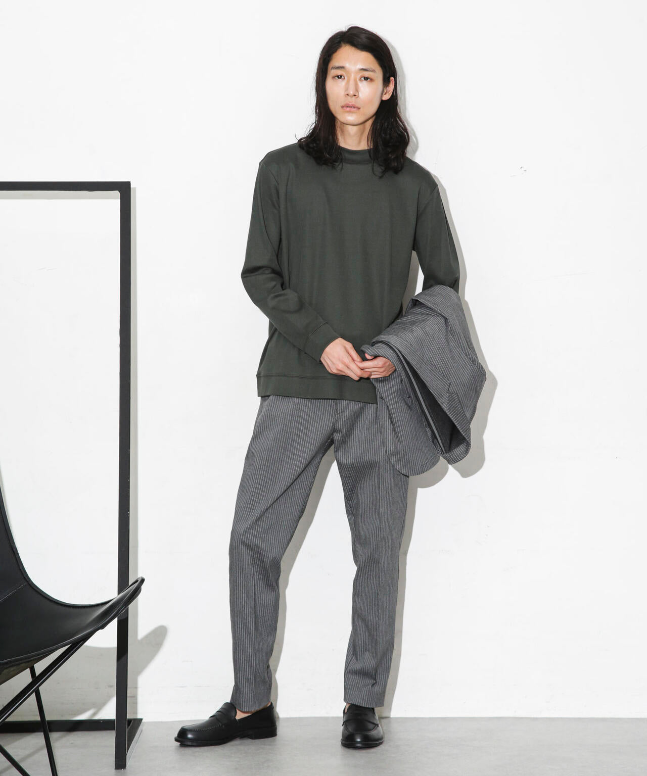 「FORMAL JERSEY」モックネックカットソー長袖