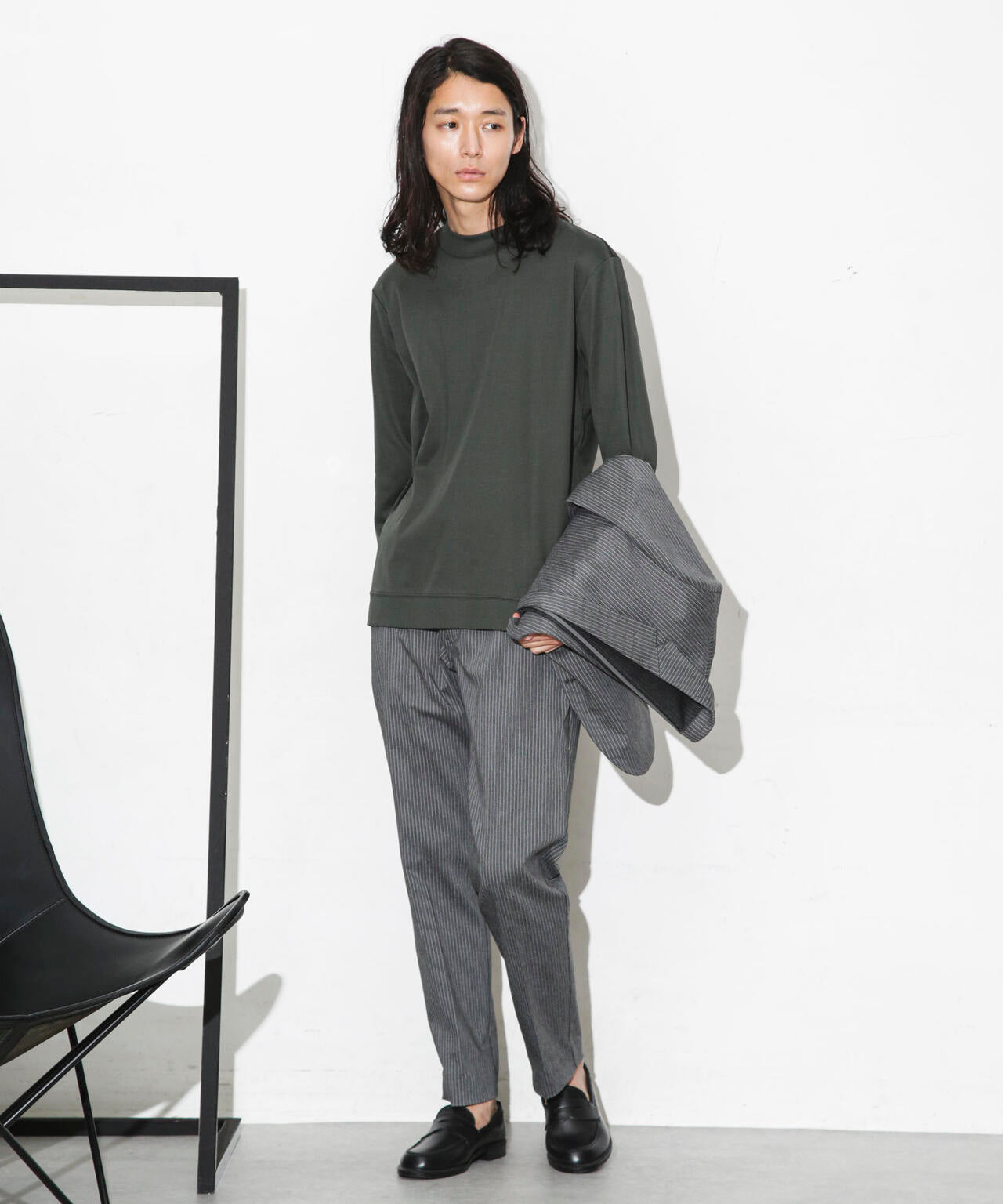 「FORMAL JERSEY」モックネックカットソー長袖