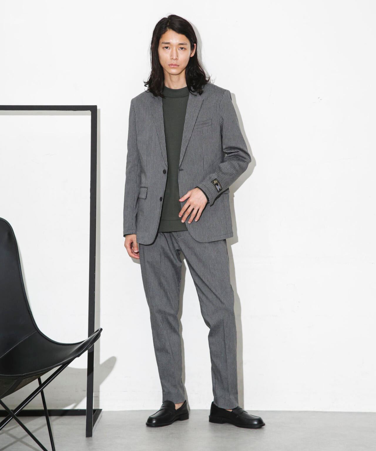 「FORMAL JERSEY」モックネックカットソー長袖