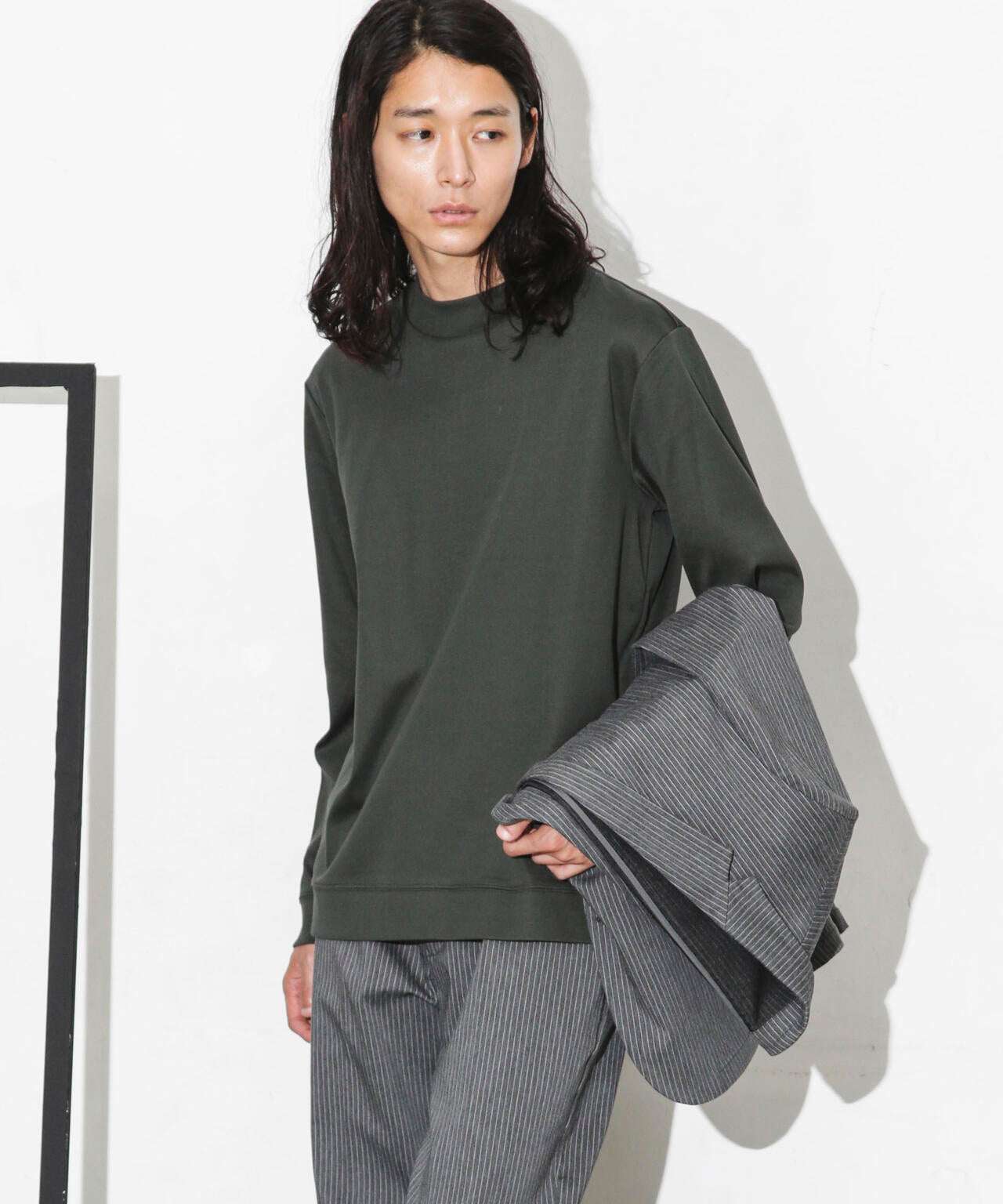 「FORMAL JERSEY」モックネックカットソー長袖