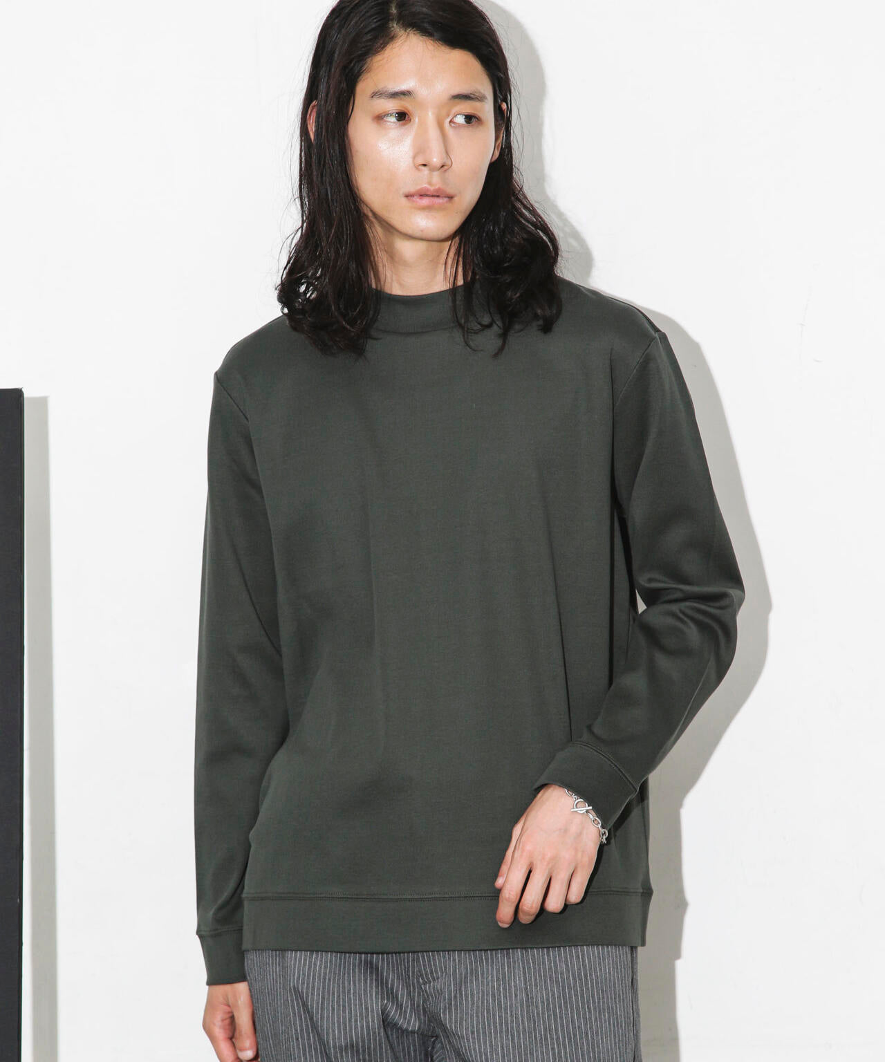 「FORMAL JERSEY」モックネックカットソー長袖