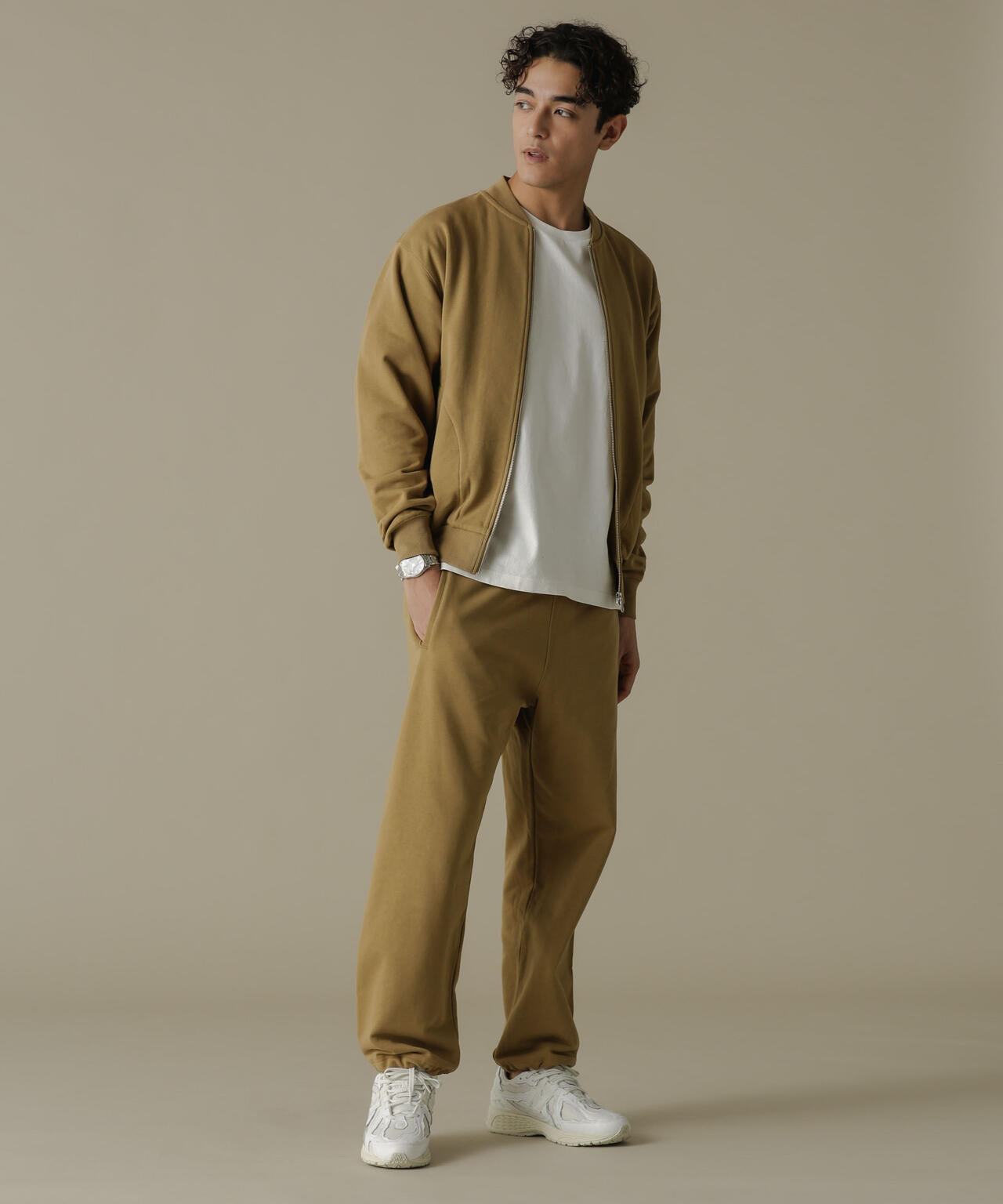 「NJ/CLUB」HOMESTOCK SORONA裏毛リブブルゾン(セットアップ可)