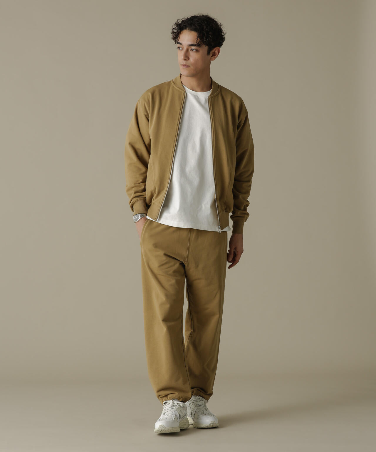 「NJ/CLUB」HOMESTOCK SORONA裏毛リブブルゾン(セットアップ可)