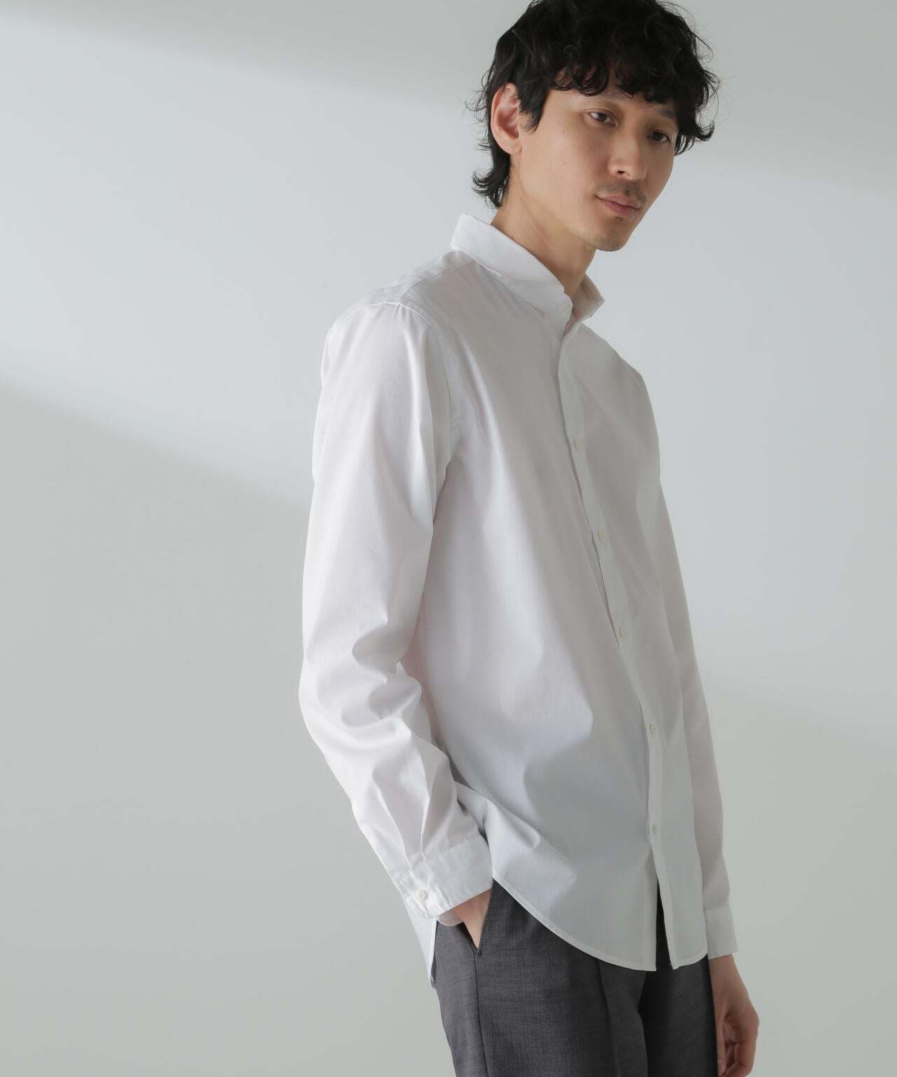 「ICE FLOW LINEN」カッタウェイシャツ 長袖
