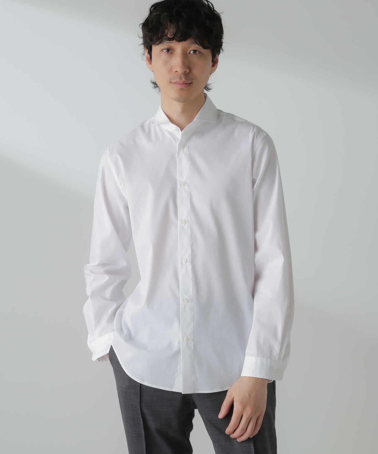 「ICE FLOW LINEN」カッタウェイシャツ 長袖