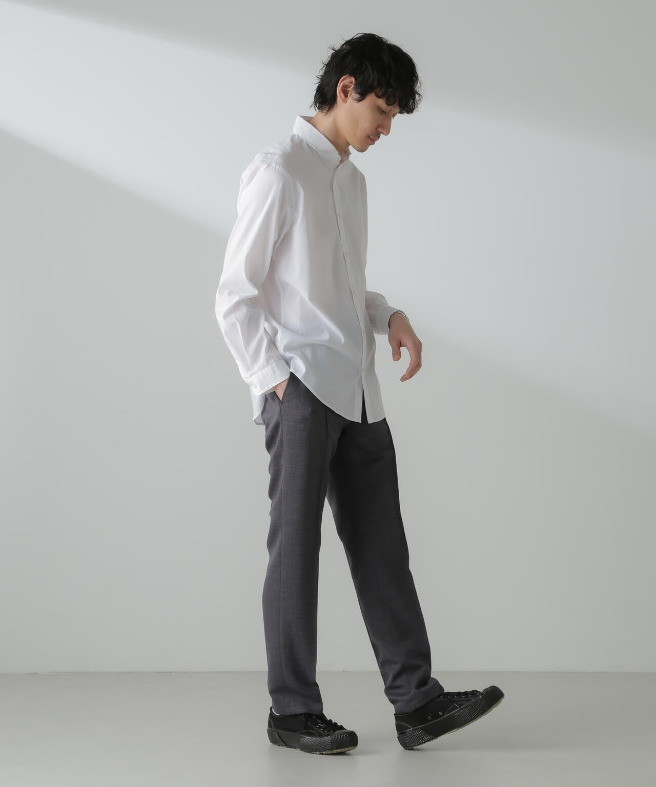 「ICE FLOW LINEN」カッタウェイシャツ 長袖