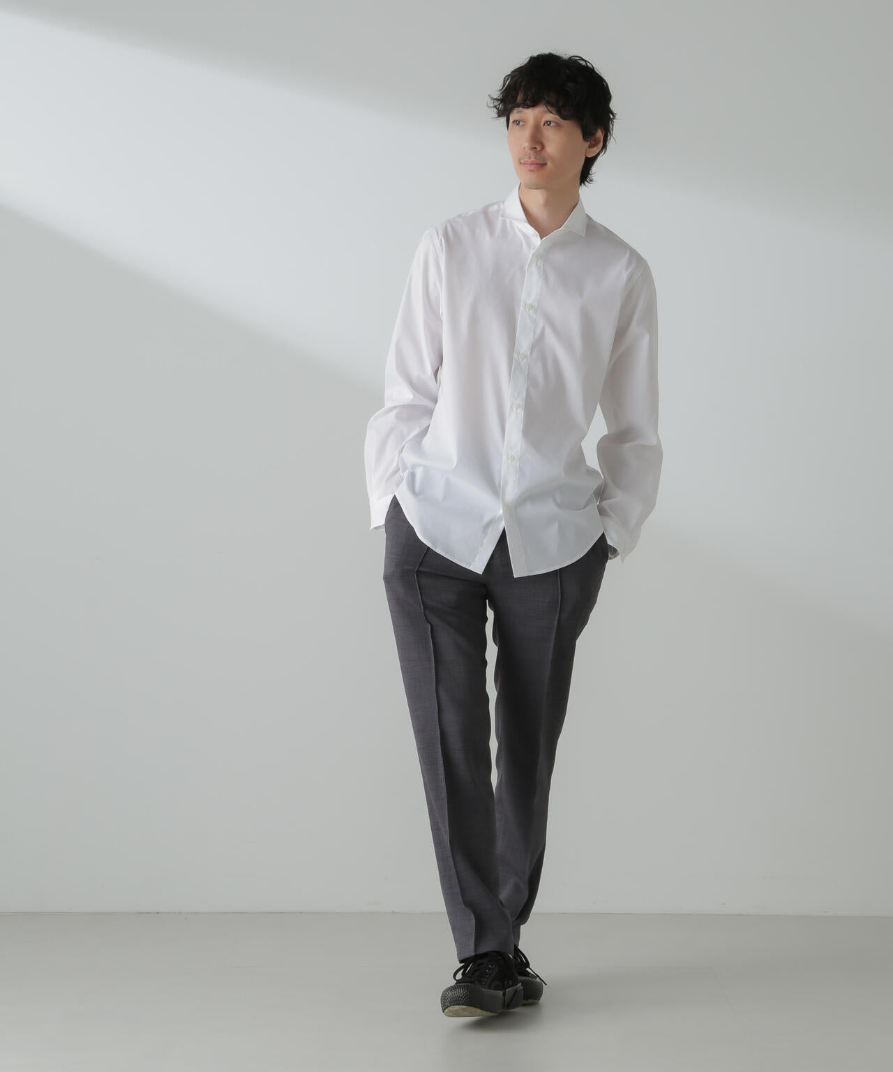 「ICE FLOW LINEN」カッタウェイシャツ 長袖