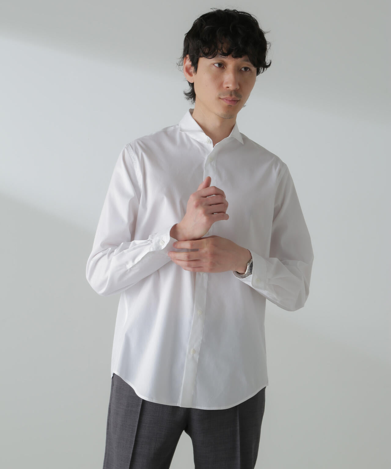 「ICE FLOW LINEN」カッタウェイシャツ 長袖