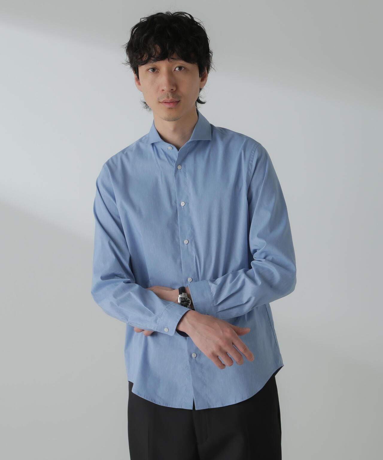 「ICE FLOW LINEN」カッタウェイシャツ 長袖