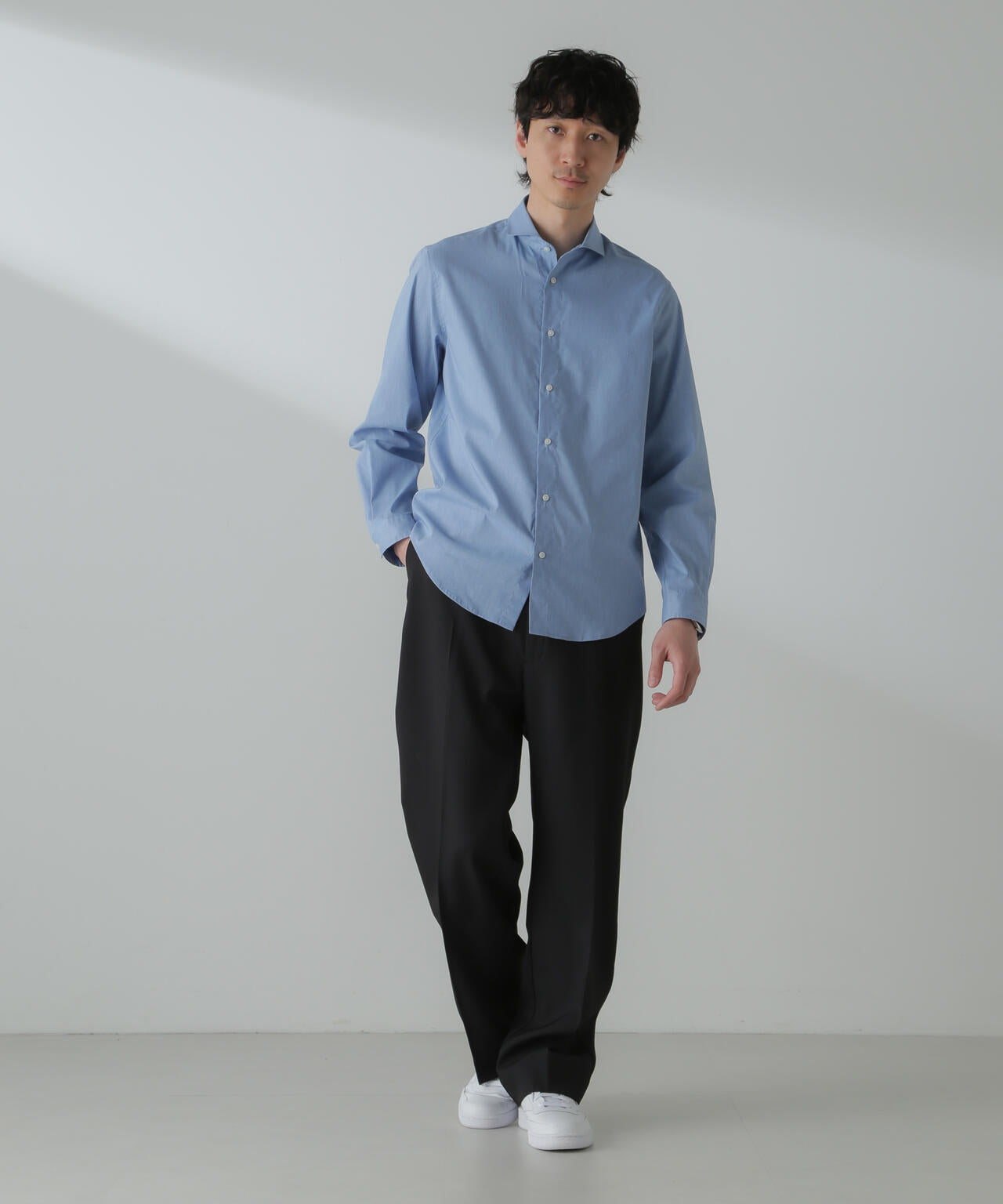 「ICE FLOW LINEN」カッタウェイシャツ 長袖