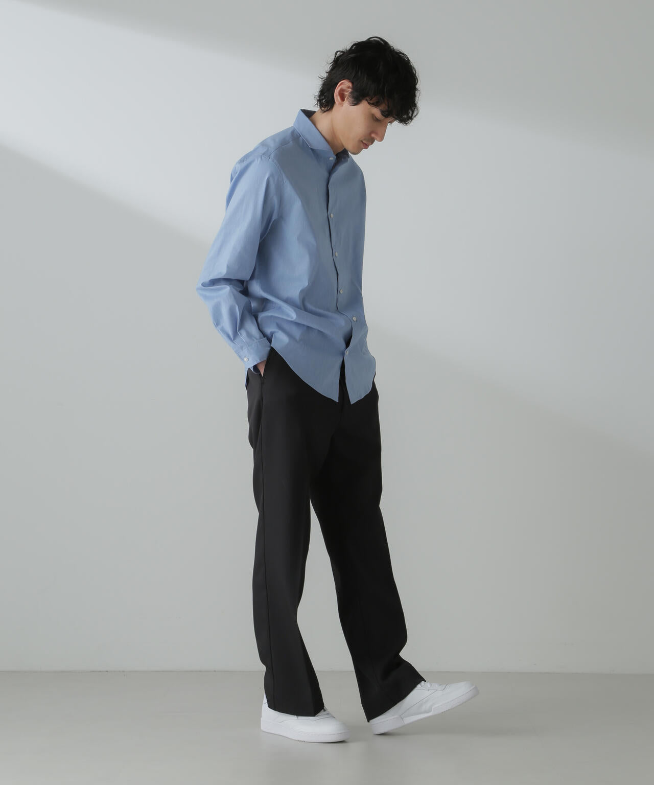 「ICE FLOW LINEN」カッタウェイシャツ 長袖