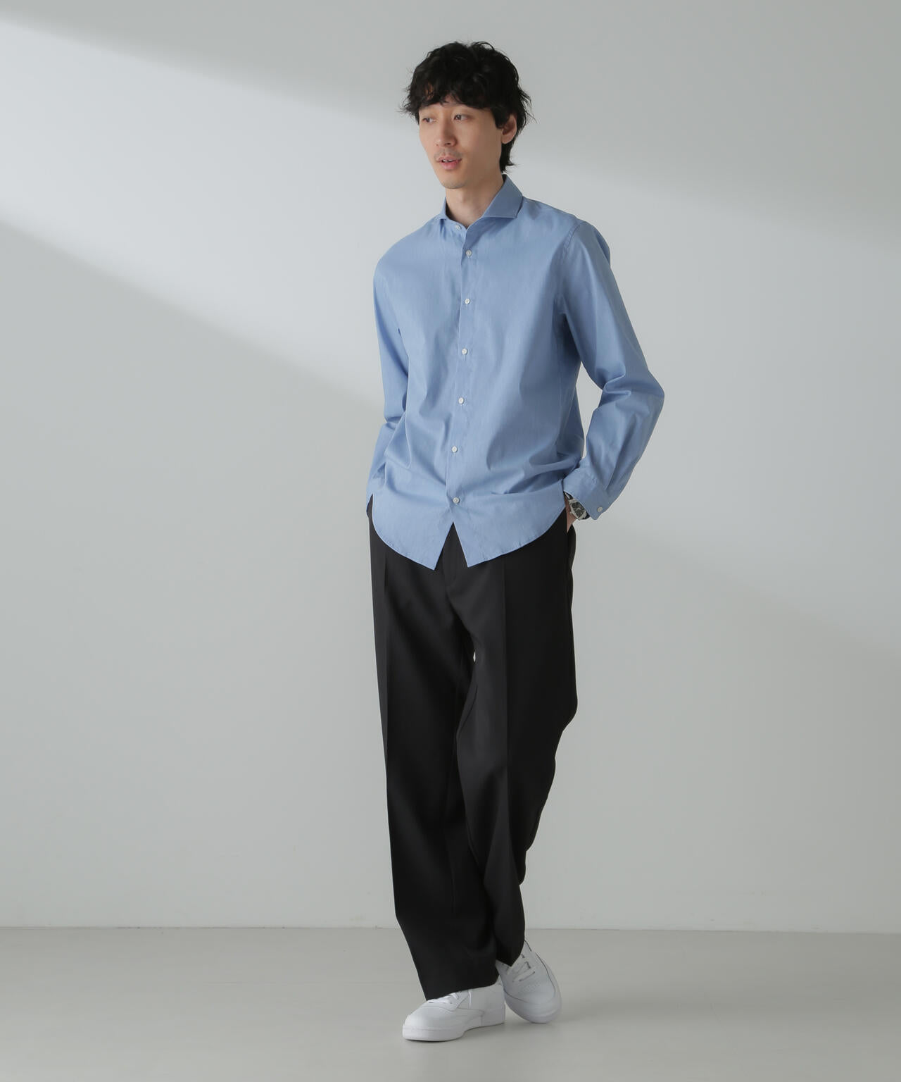 「ICE FLOW LINEN」カッタウェイシャツ 長袖