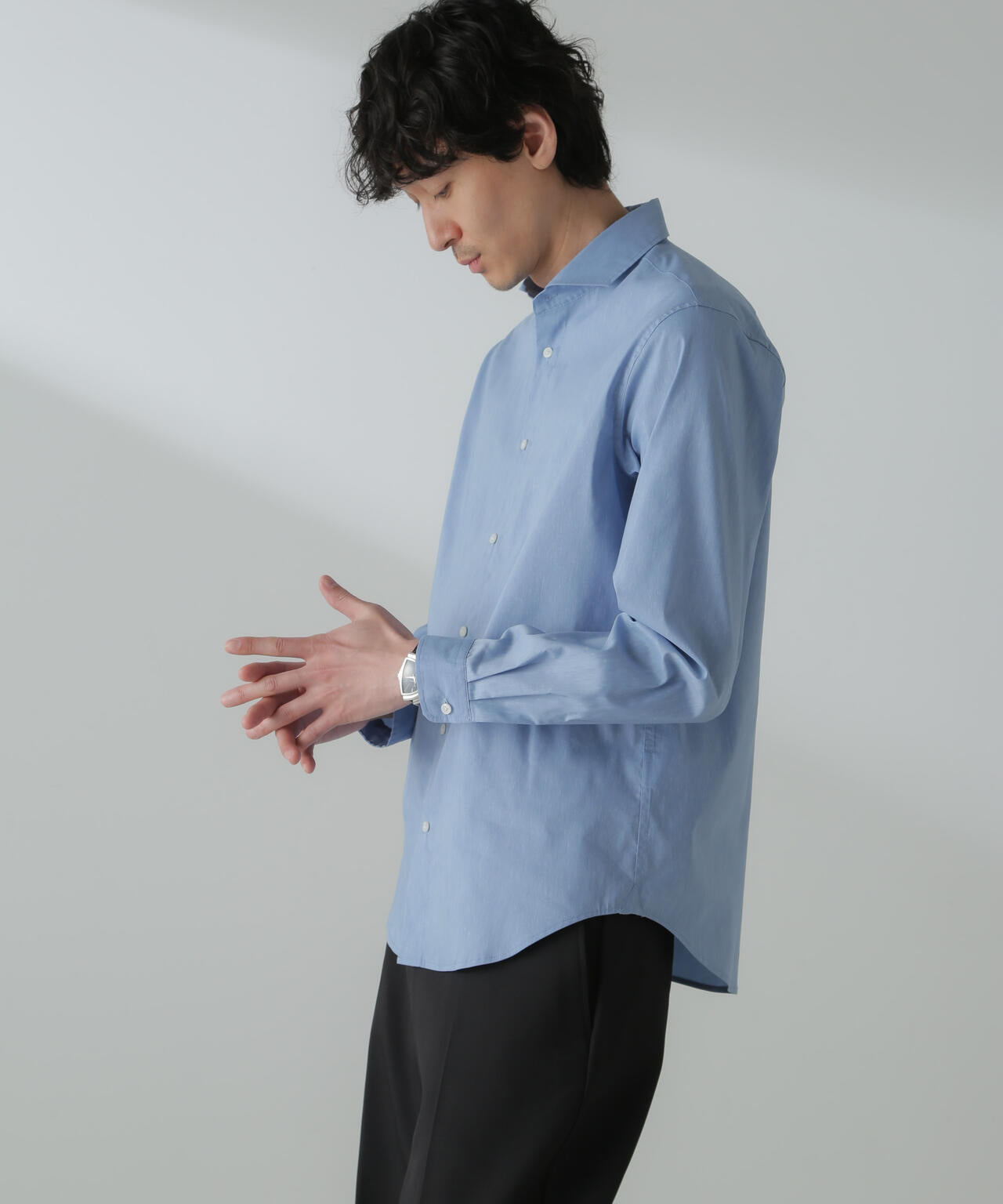 「ICE FLOW LINEN」カッタウェイシャツ 長袖