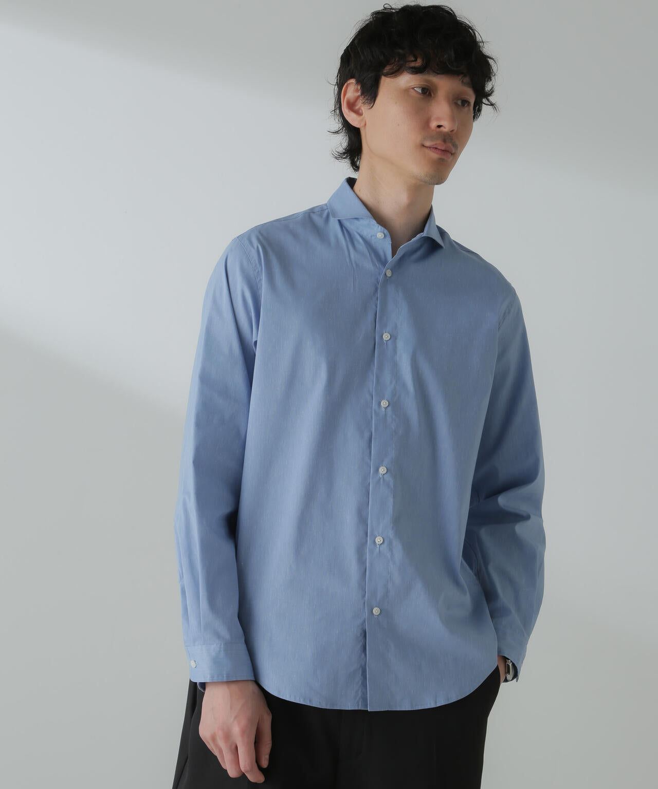 「ICE FLOW LINEN」カッタウェイシャツ 長袖
