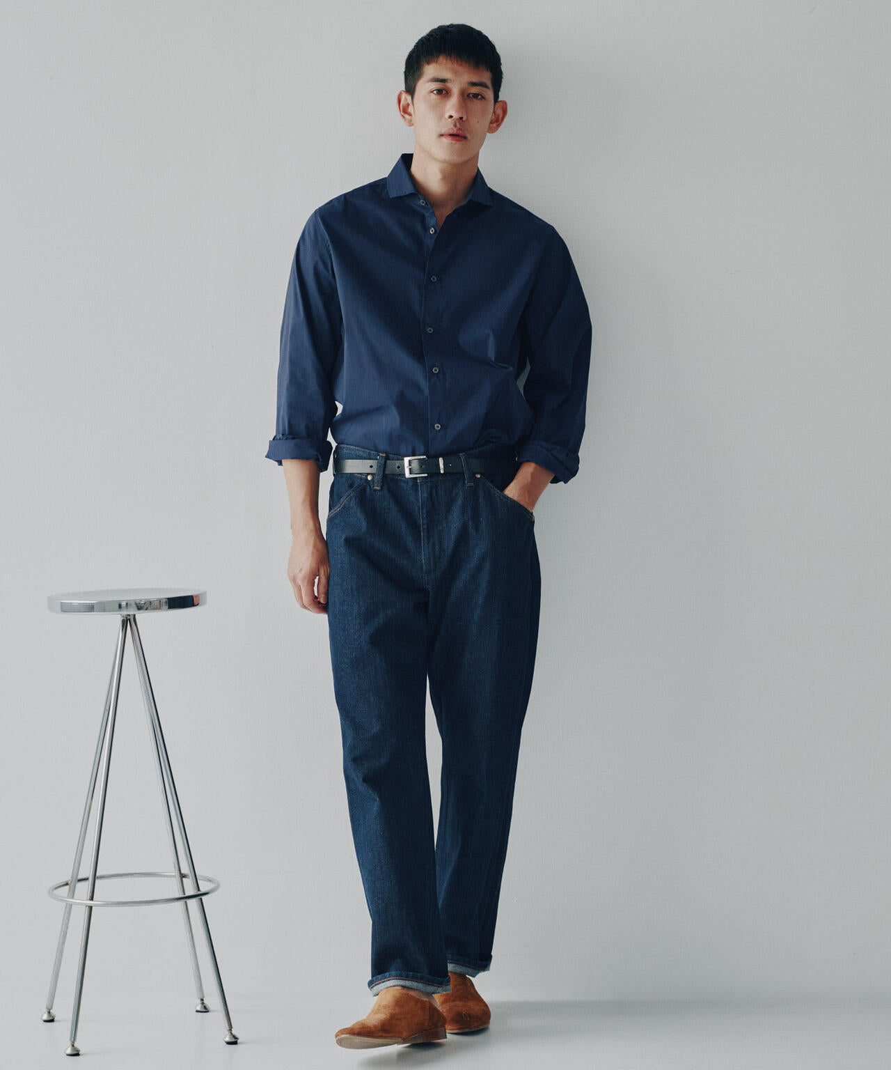 「ICE FLOW LINEN」カッタウェイシャツ 長袖