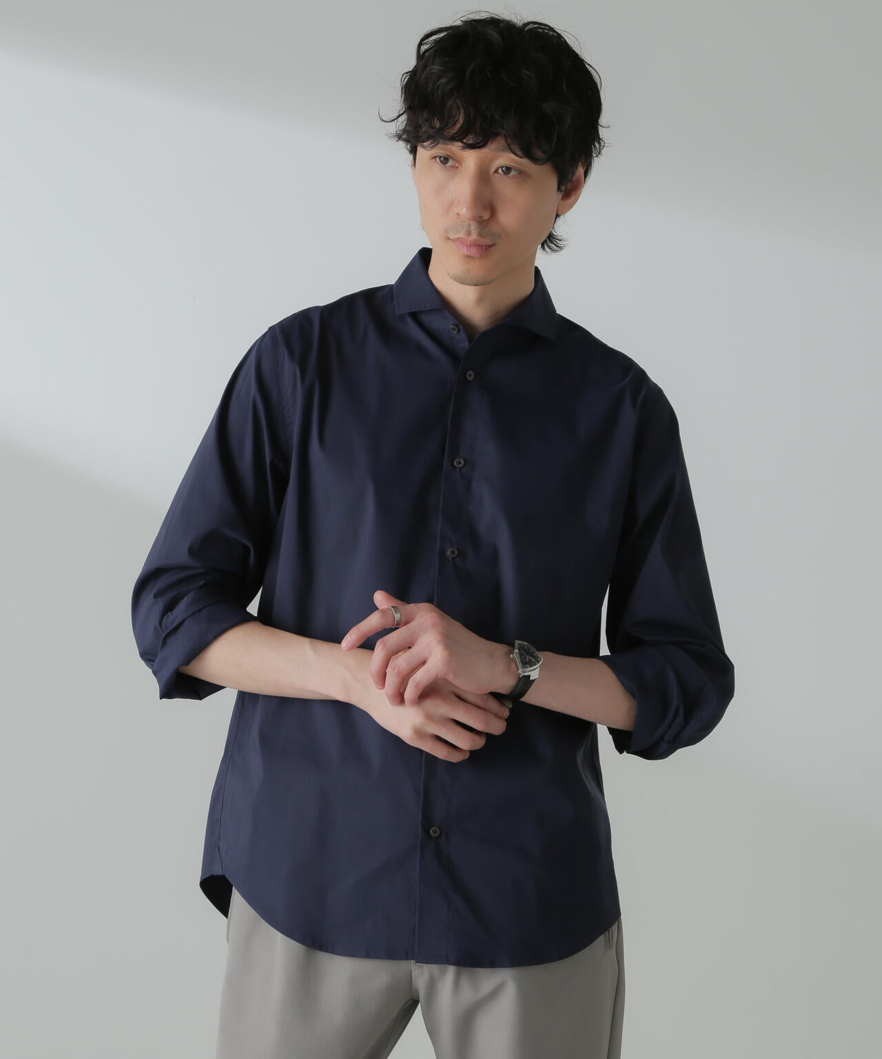 「ICE FLOW LINEN」カッタウェイシャツ 長袖