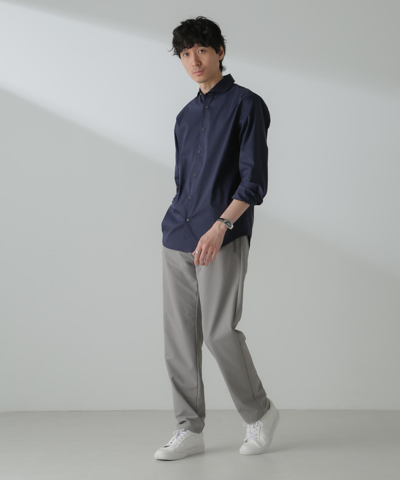 「ICE FLOW LINEN」カッタウェイシャツ 長袖