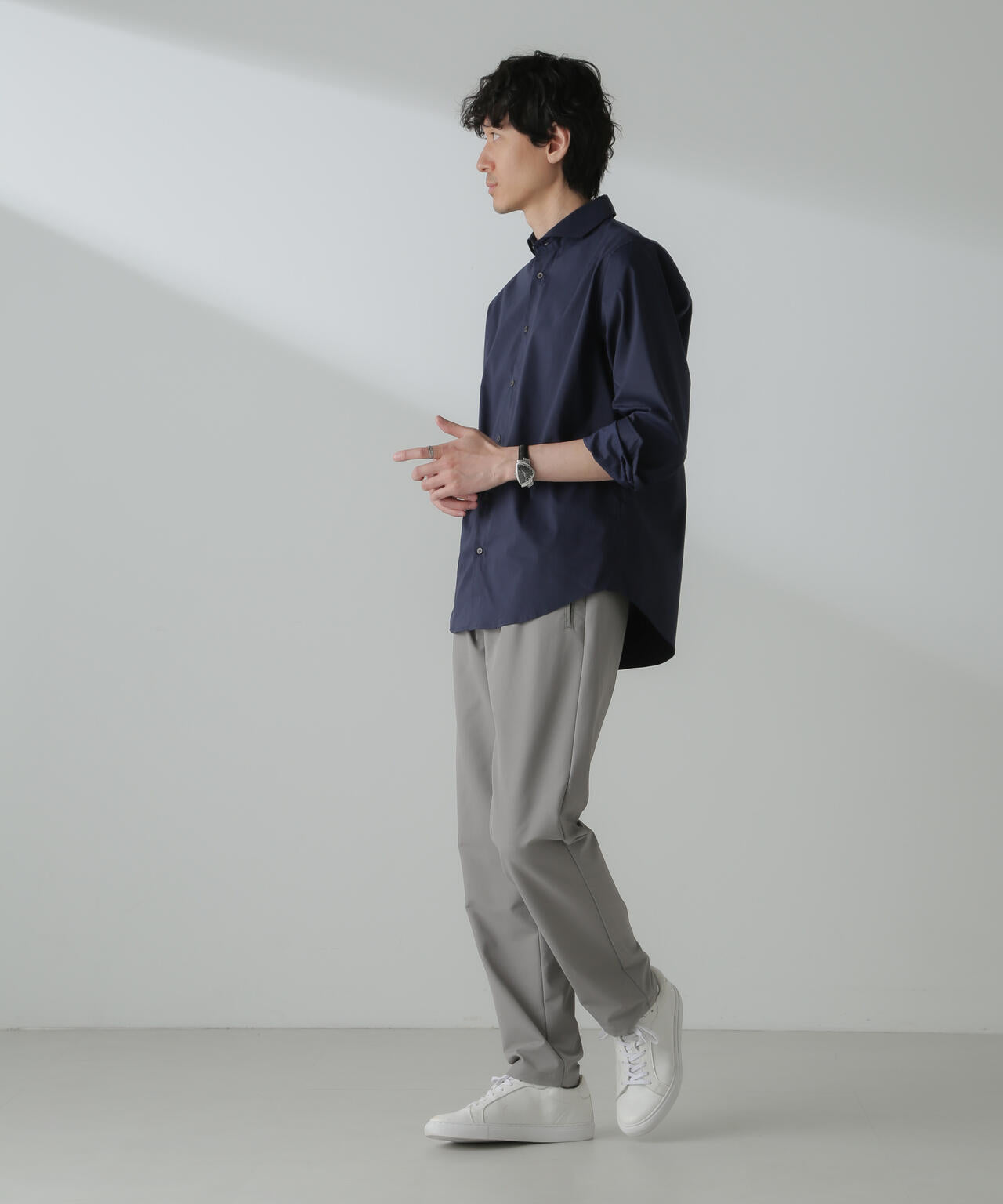 「ICE FLOW LINEN」カッタウェイシャツ 長袖