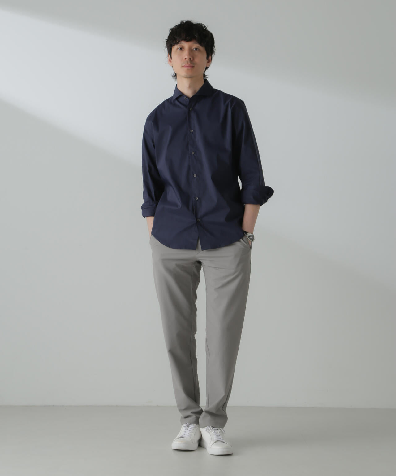 「ICE FLOW LINEN」カッタウェイシャツ 長袖