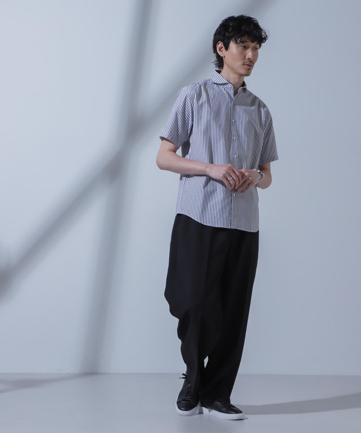 「N SHIRTS」AntiSoaked(R)汗染み防止ホリゾンタルカラーシャツ半袖
