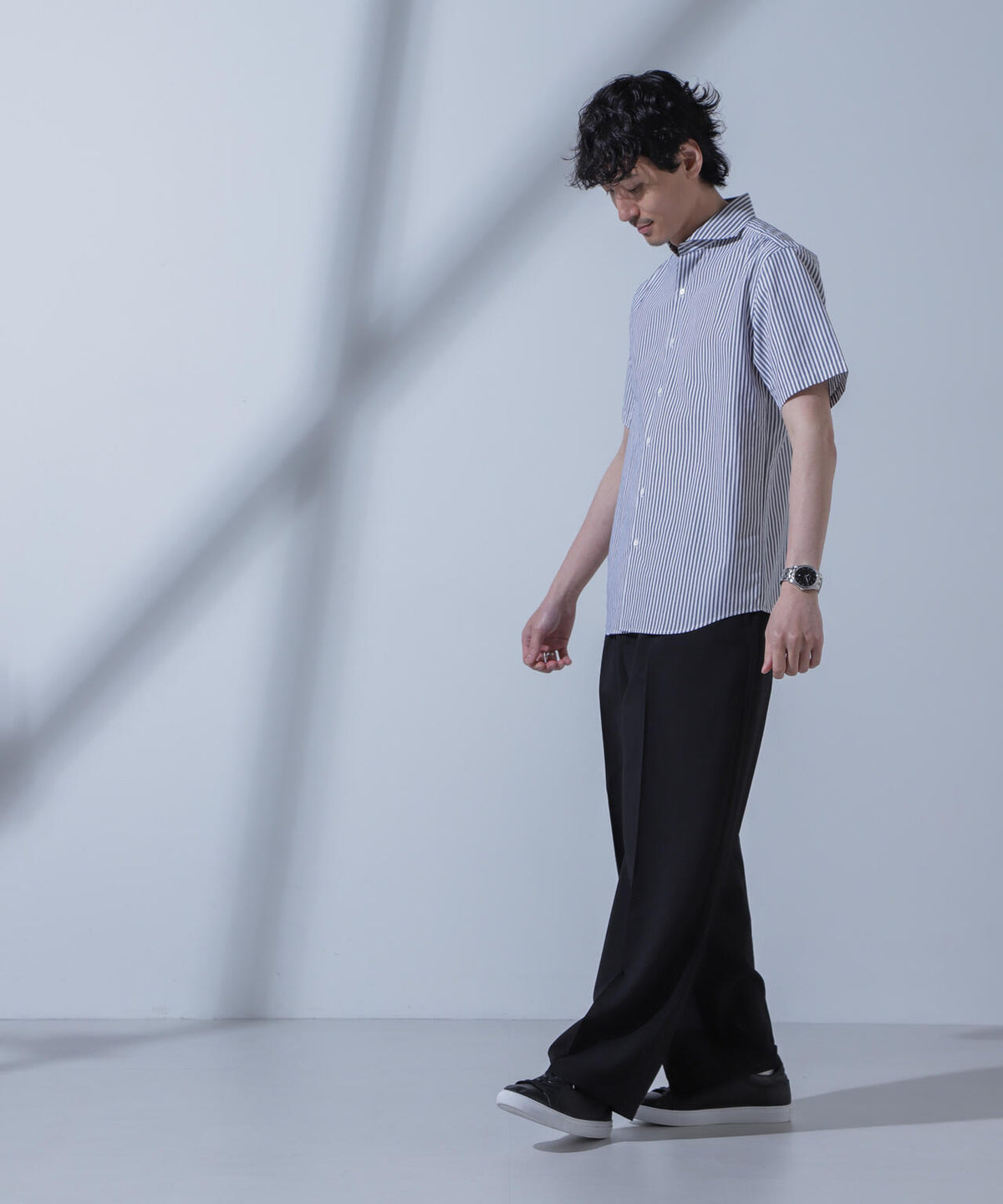 「N SHIRTS」AntiSoaked(R)汗染み防止ホリゾンタルカラーシャツ半袖