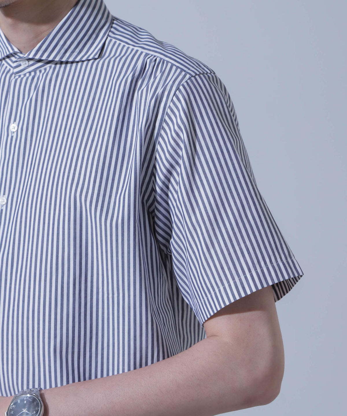「N SHIRTS」AntiSoaked(R)汗染み防止ホリゾンタルカラーシャツ半袖