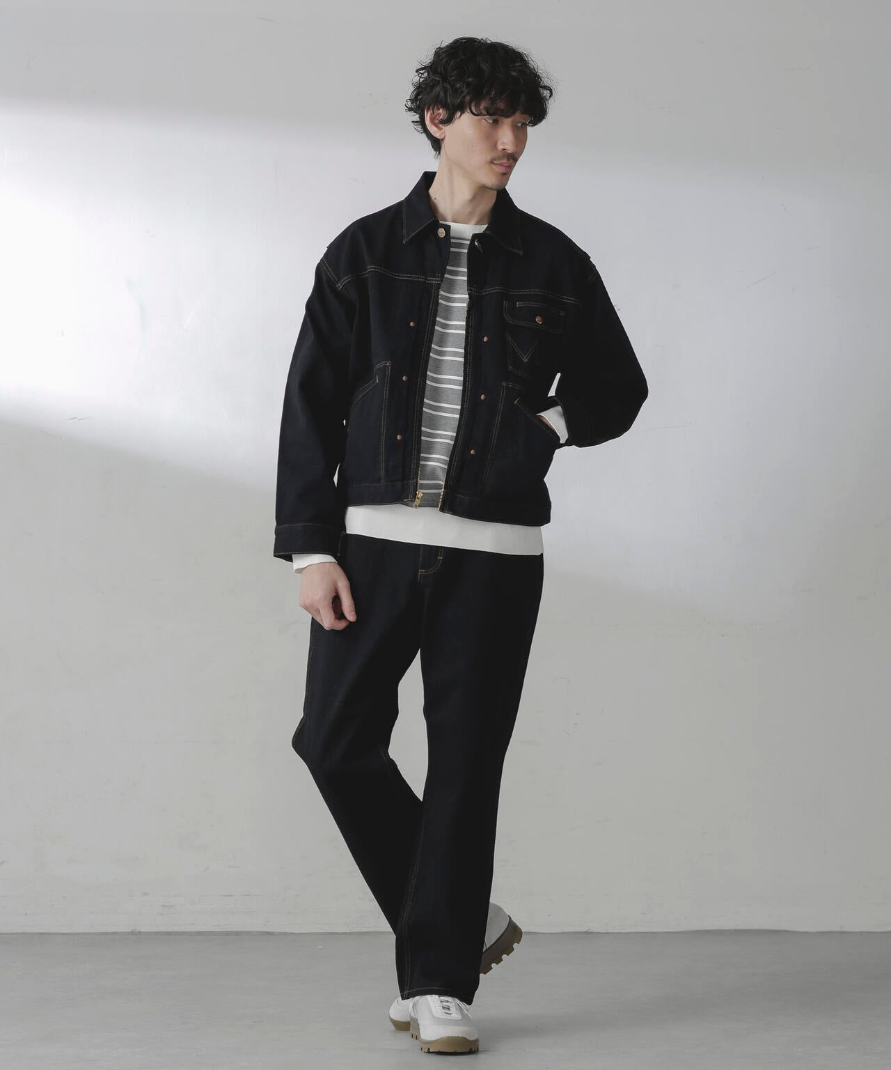C/SORONA プレーティングボーダーニットTシャツ