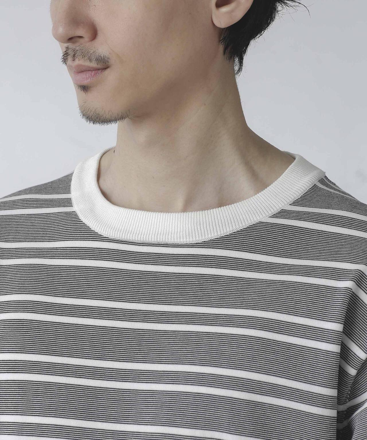 C/SORONA プレーティングボーダーニットTシャツ