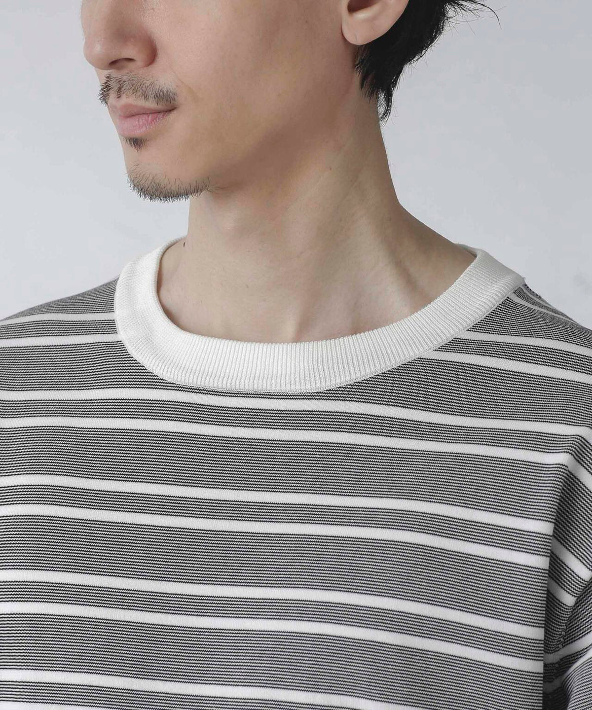 C/SORONA プレーティングボーダーニットTシャツ
