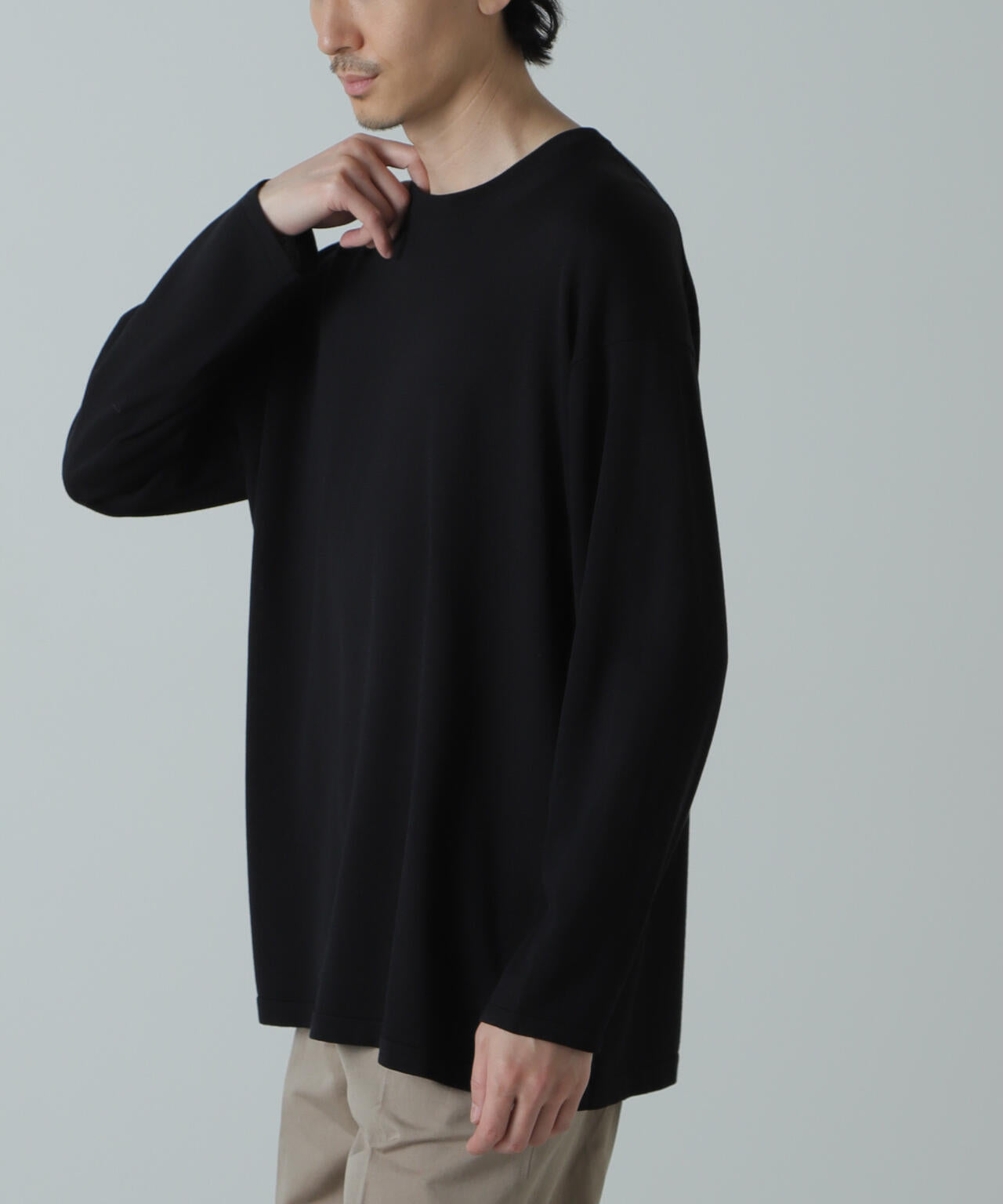AB.シルクプレーティングリラックスニットTシャツ