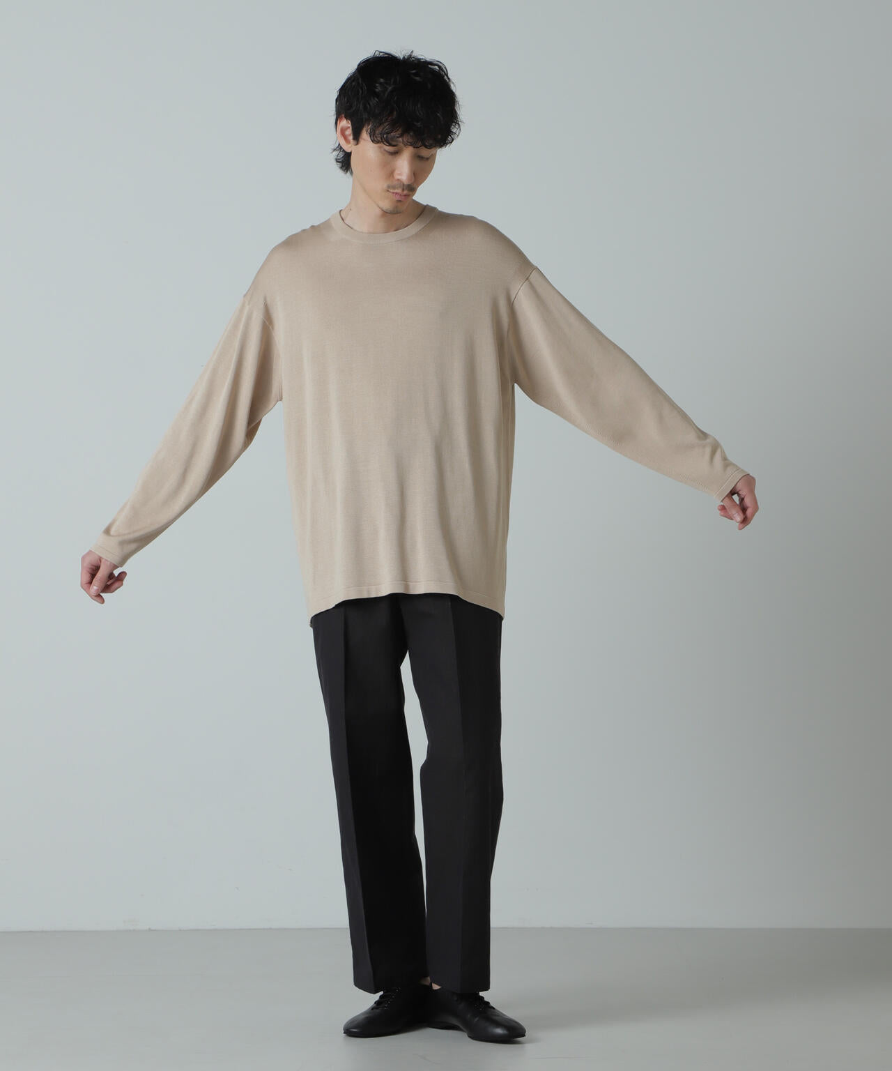 AB.シルクプレーティングリラックスニットTシャツ